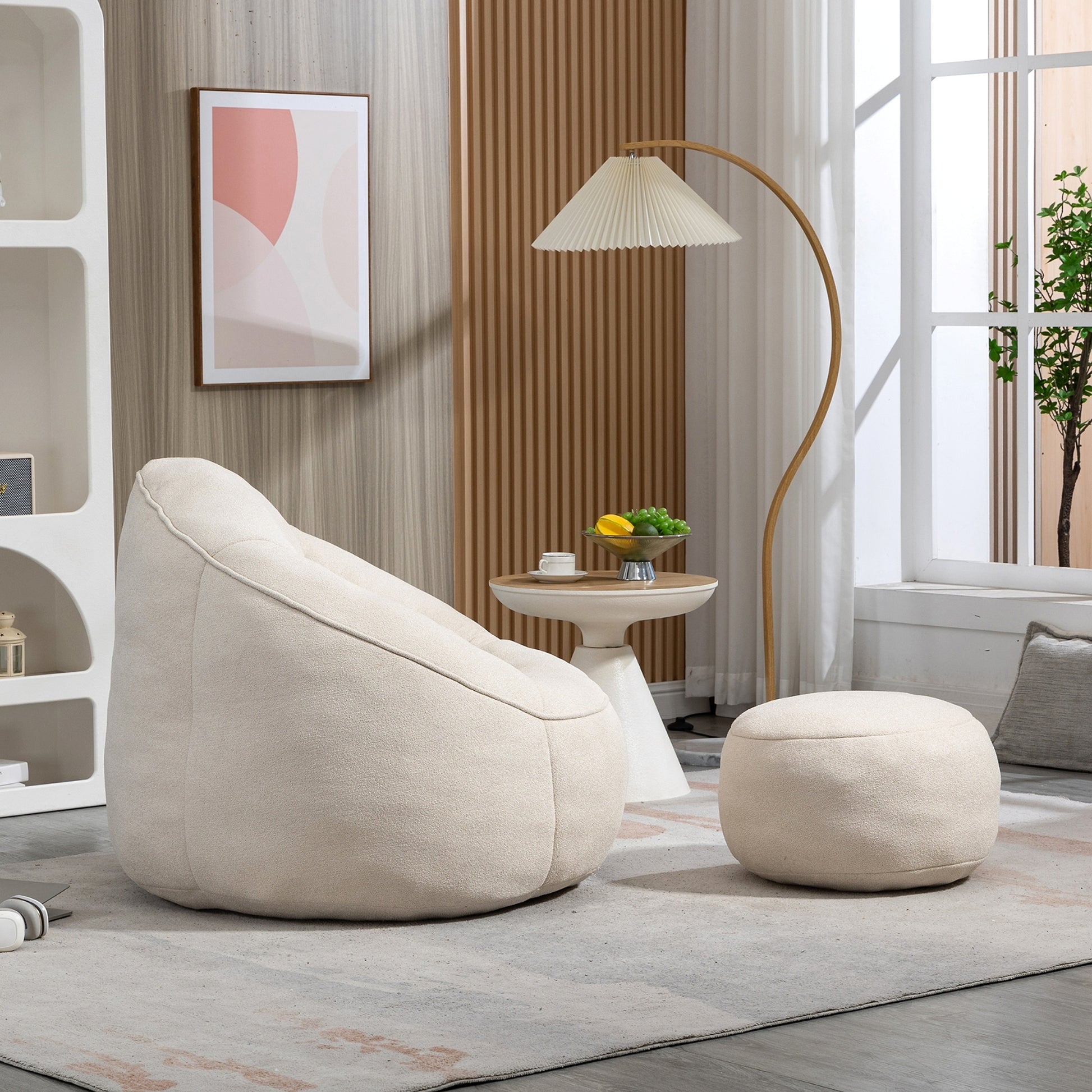 LuneluX_Home – CloudSoft Bean Bag Chair with Footrest - enhanced image 1