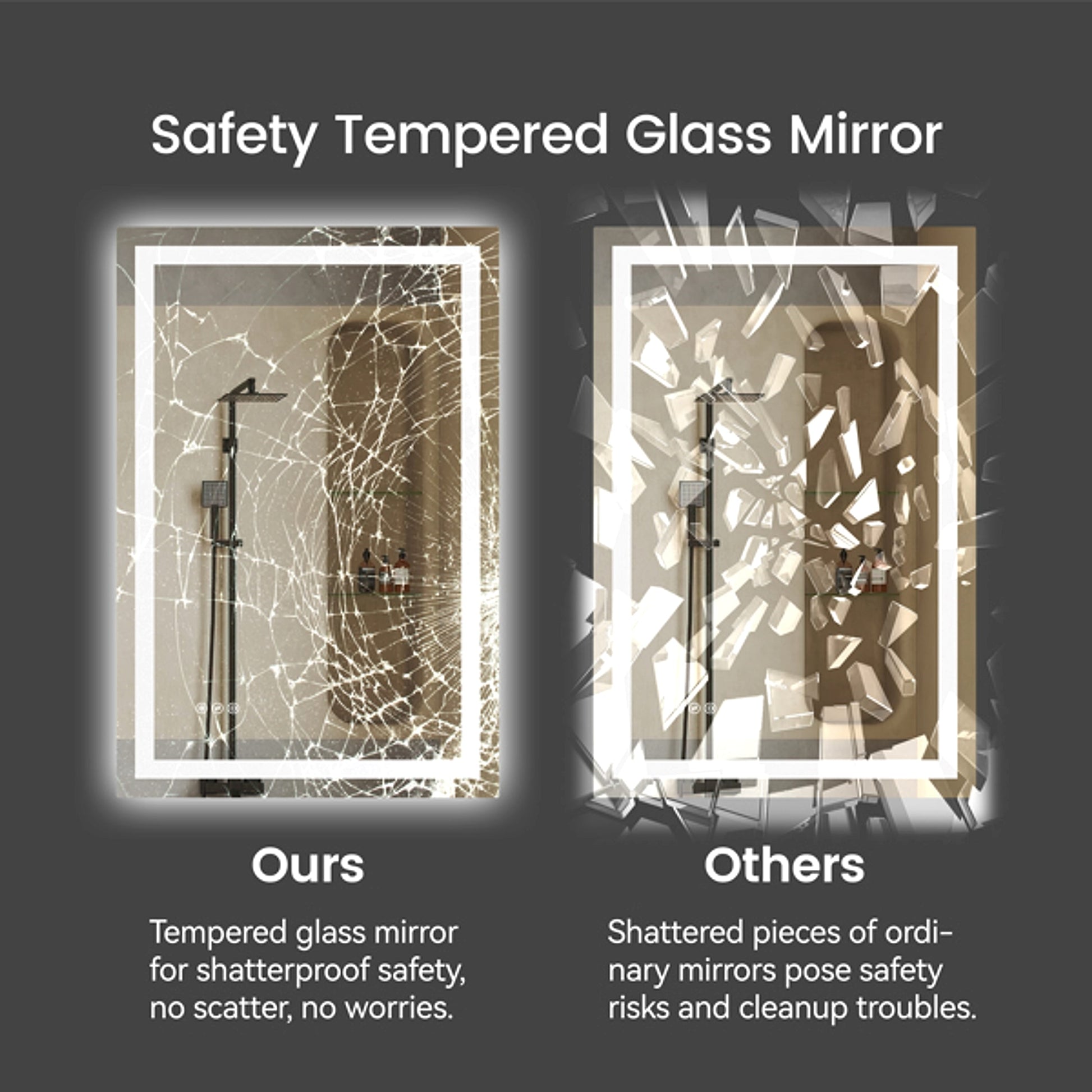 LuneluX_Home – Lumière LED Mirror (24" x 36") - enhanced image 1