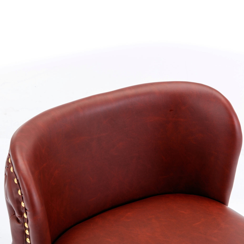 LuneluX_Home – Modern PU Leather Swivel Barstools (Set of 2, Burgundy) - enhanced image 1