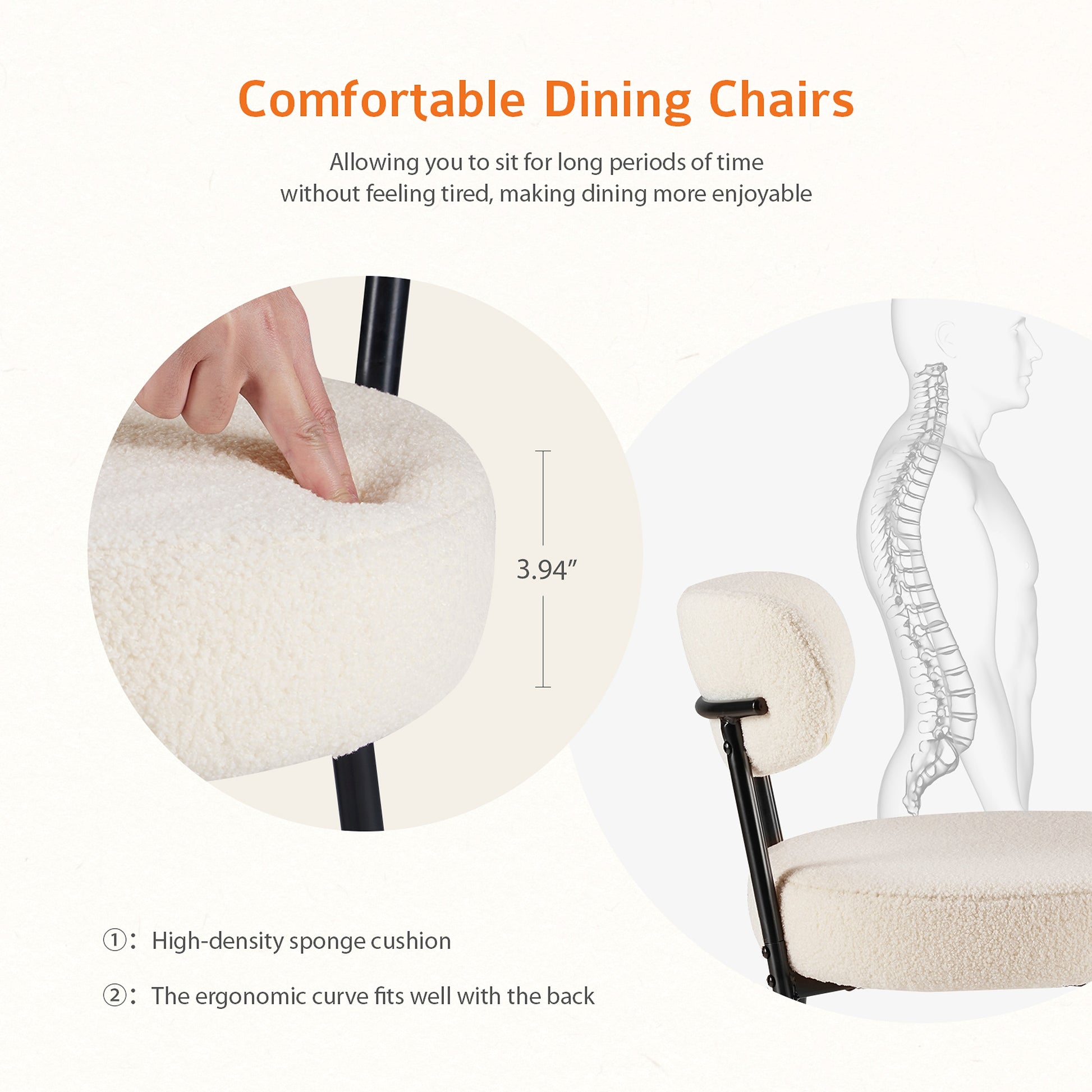 LuneluX_Home – Set of 2 Bouclé Dining Chairs | Nordic Edition - enhanced image 1