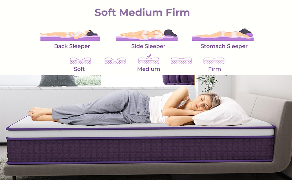LuneluX_Sleep – 12-Inch Hybrid Mattress with Pocket Springs | Medium Soft | Boxed Comfort - enhanced image 1