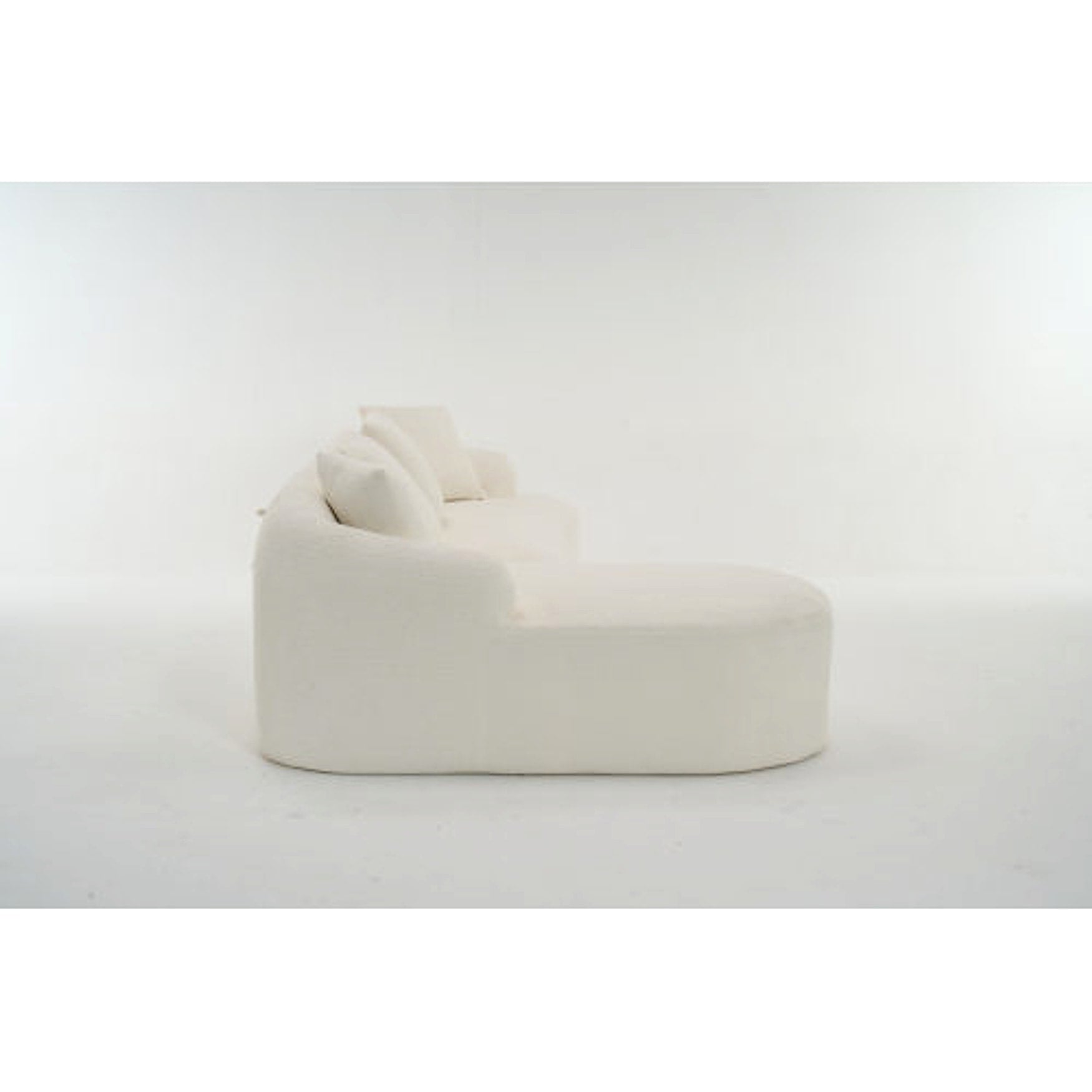 LuxeForm™ – Grey Compression Sofa with Chaise Lounge & 4 Pillows (US Warehouse) - enhanced image 1