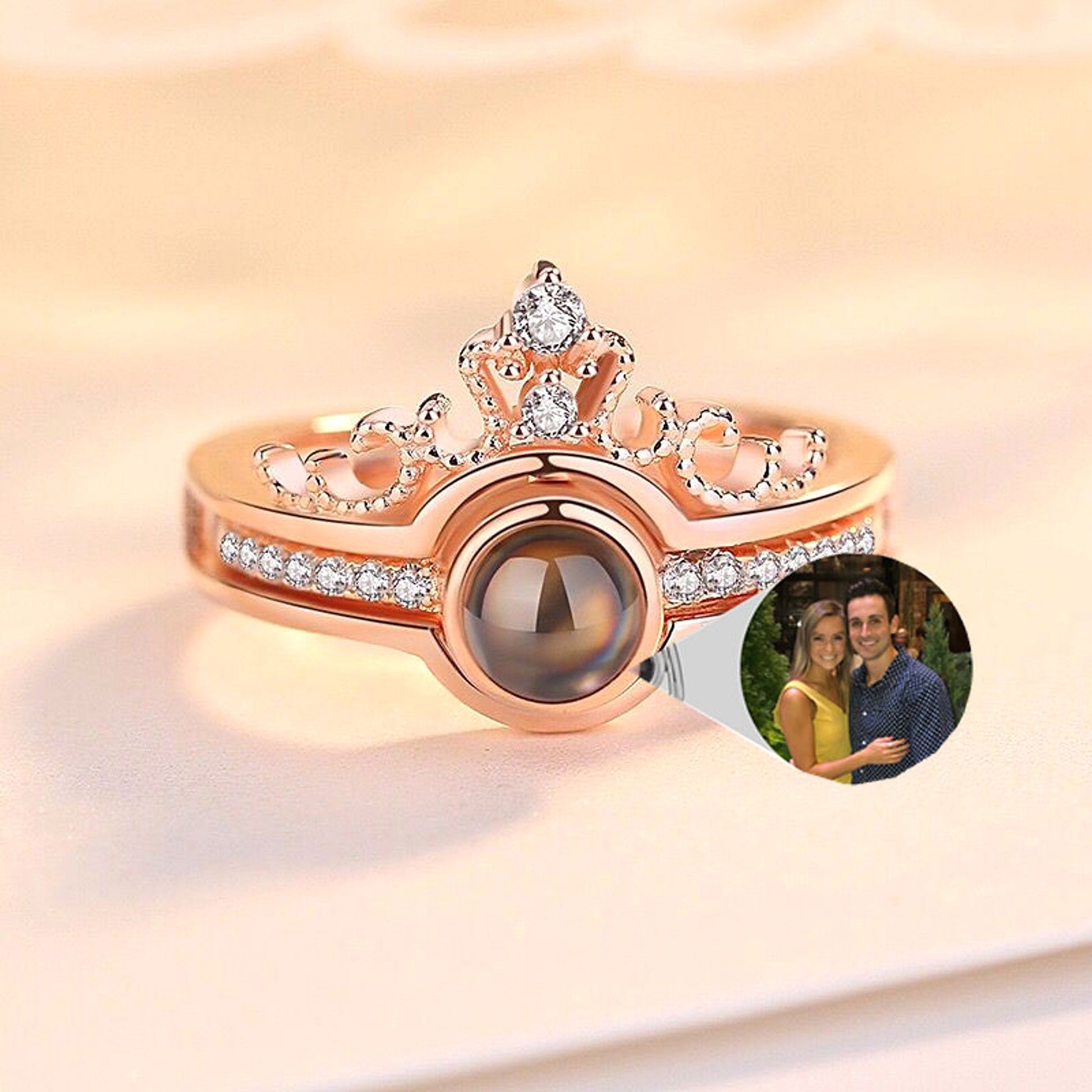 LuxeJewels™ – 925 Projection Ring with Personalized Photo - enhanced image 1