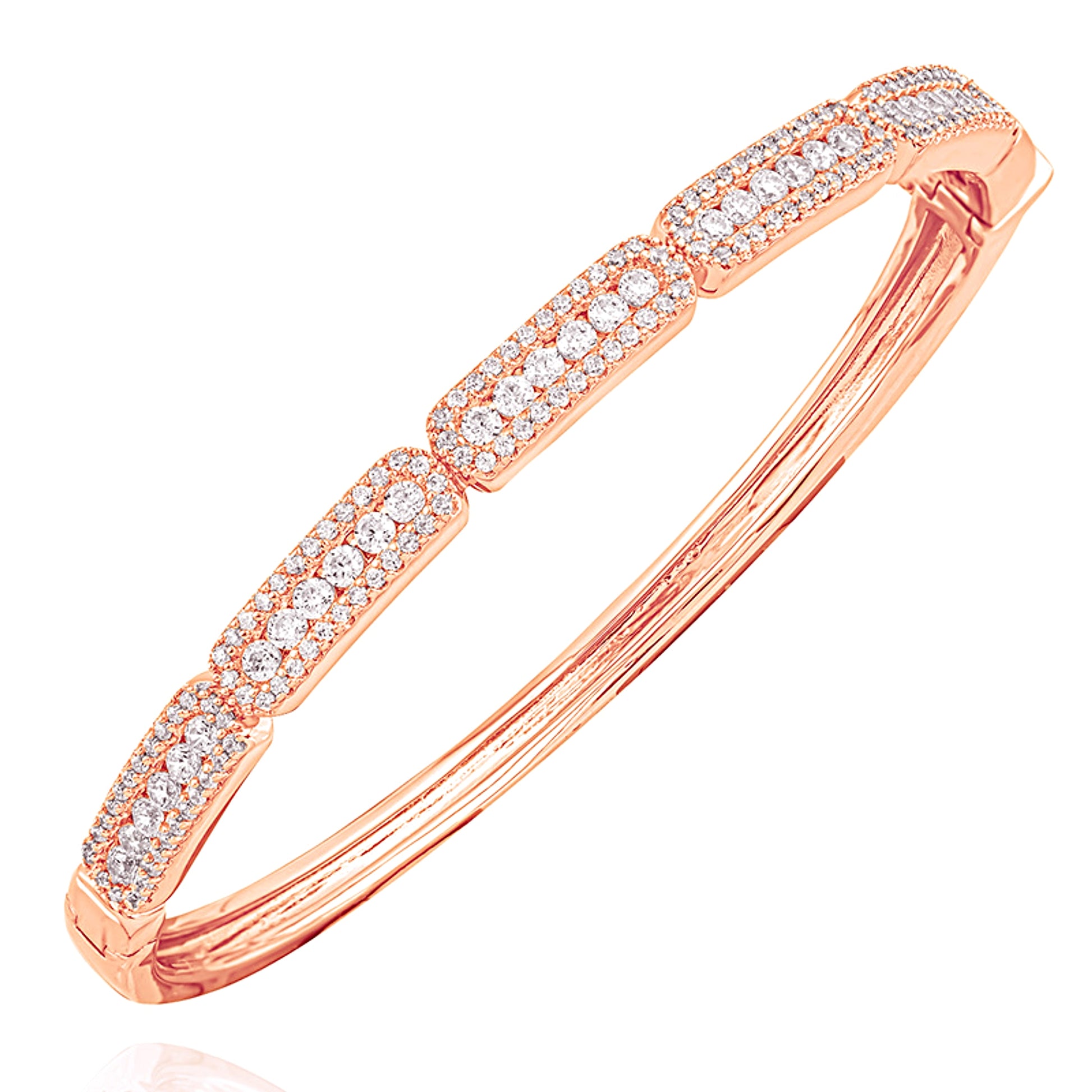 LuxeJewels™ + DiamondLink– Bamboo Elegance Bangle (925 & 18K Rosé) - enhanced image 1