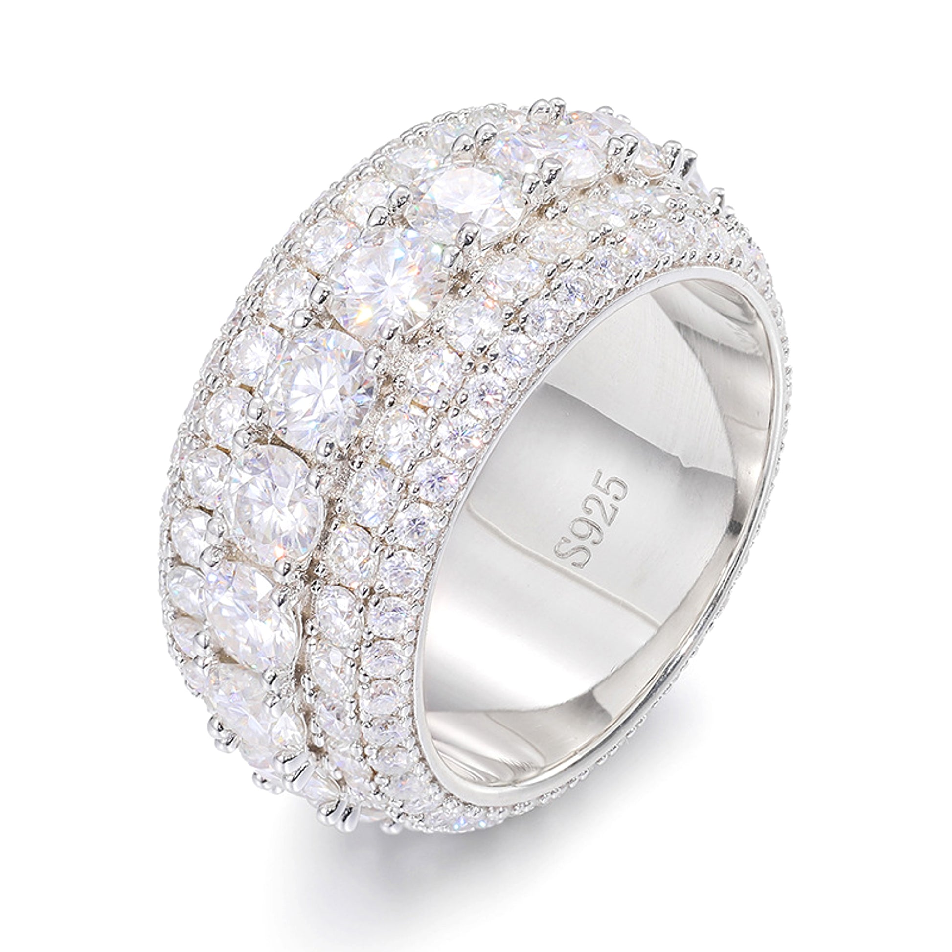 LuxeJewels™ - S925 Sterling Silver Mosonite Ring - enhanced image 1