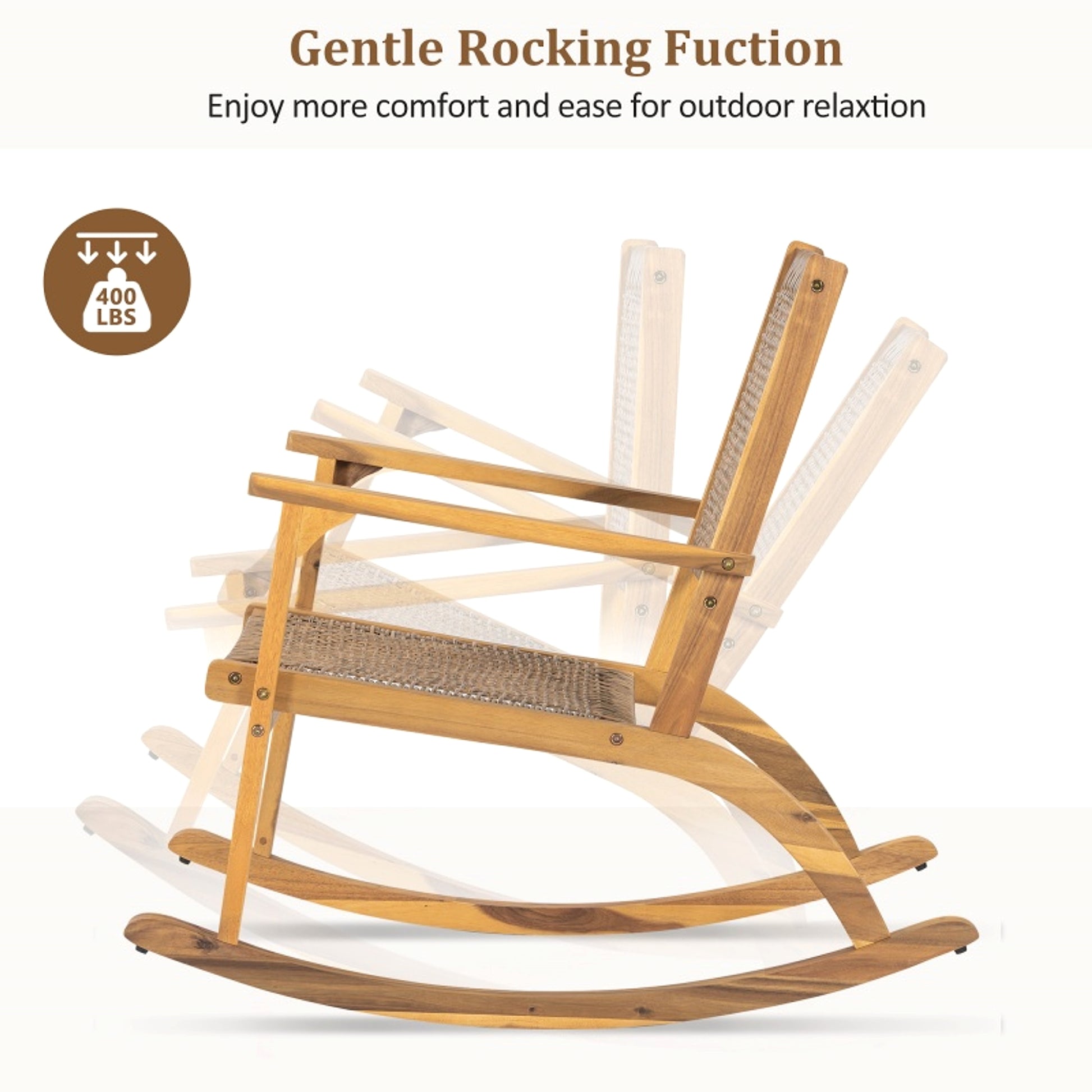 LuxePatio™ – 2‑Piece Acacia Rocking Chair Set for Outdoor & Garden Use (US Warehouse) - enhanced image 1