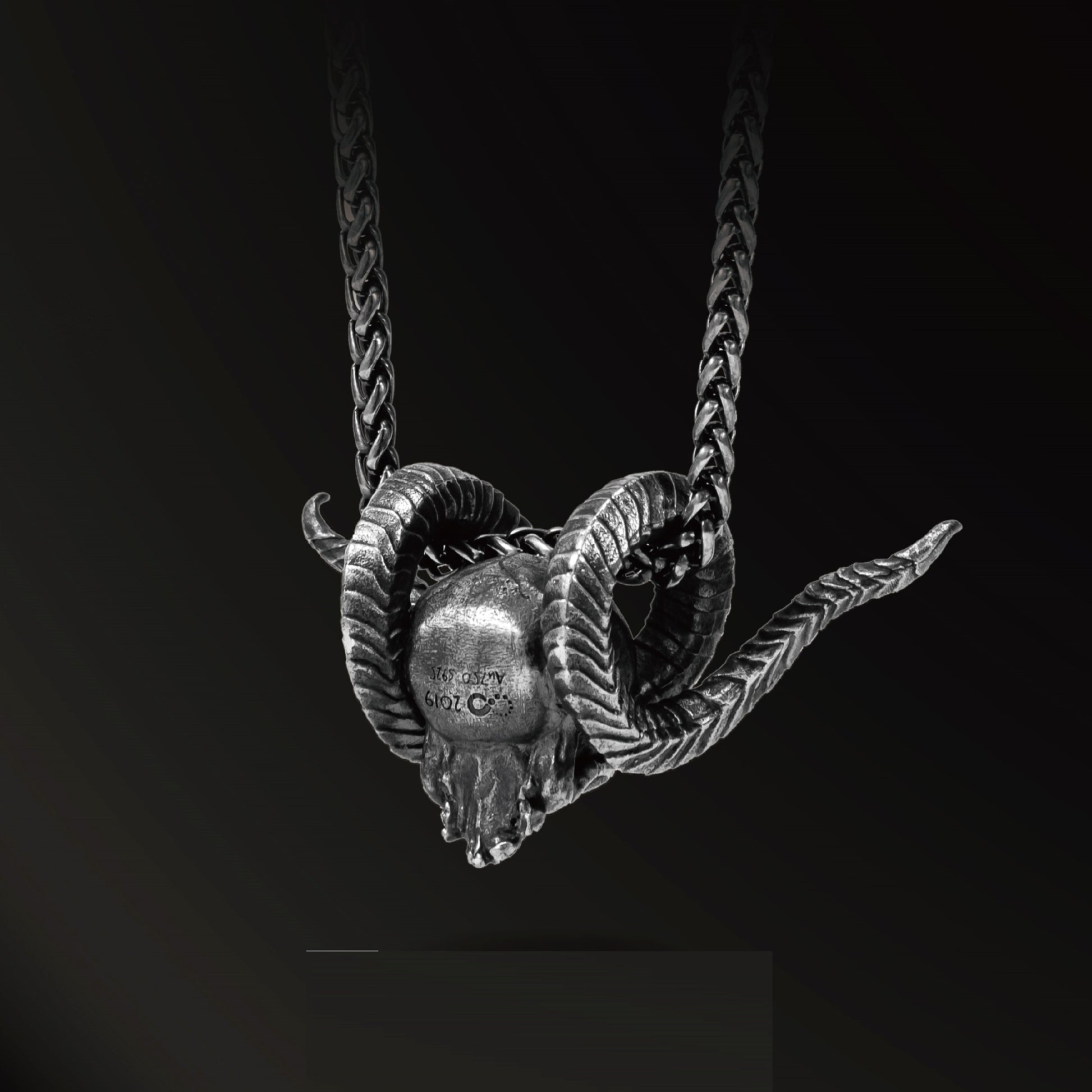 Magaraci™ 925 Silver Antique Pendant Inlaid With 18k Gold Punk Necklace - enhanced image 1