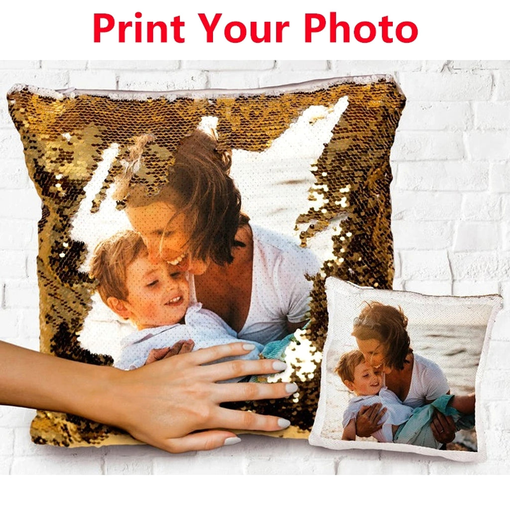 MagicSpark™ – Custom Sequin Photo Pillowcase (40×40 cm) - enhanced image 1