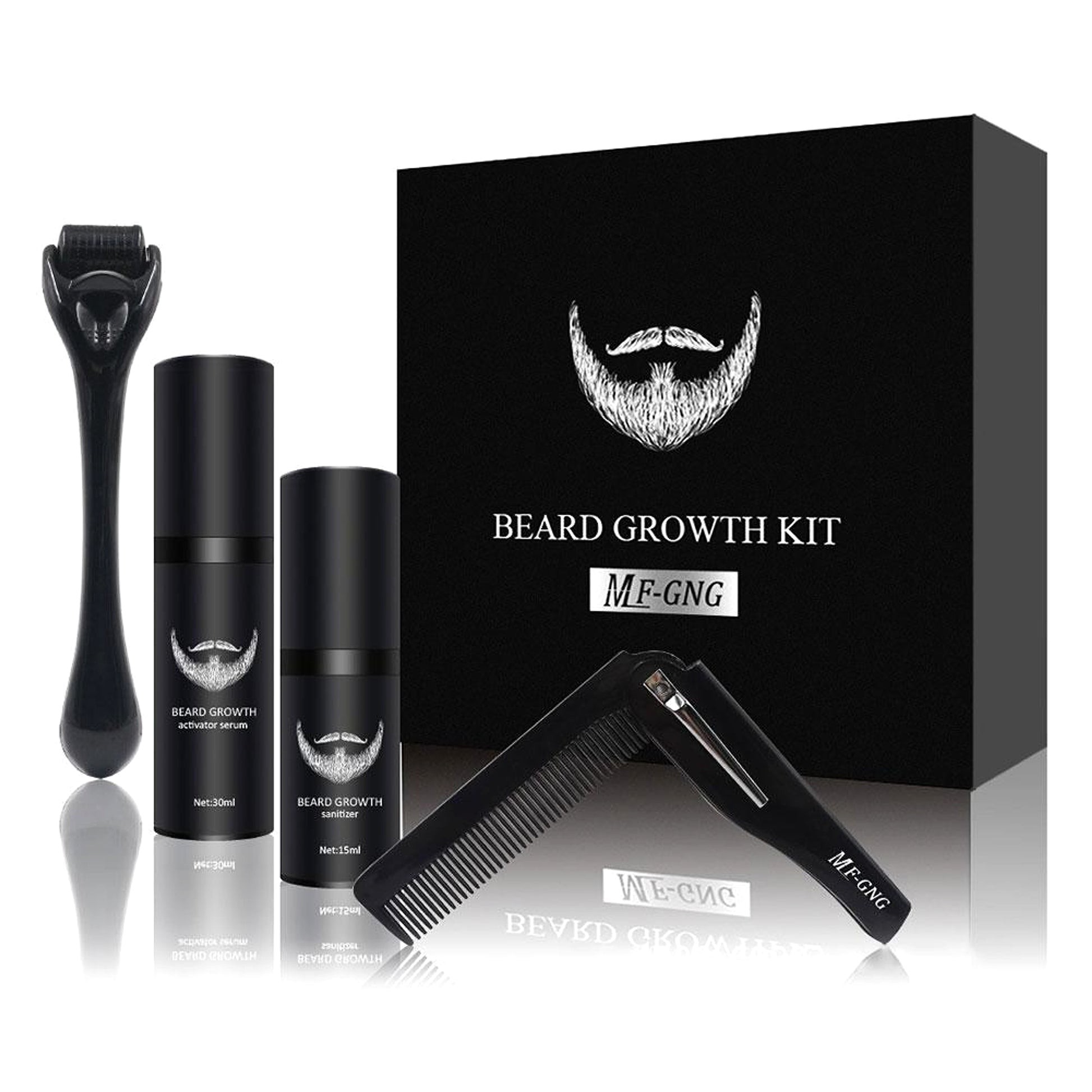 MF-G&NG™ – Beard Growth Kit with Roller & Activating Serum - enhanced image 1