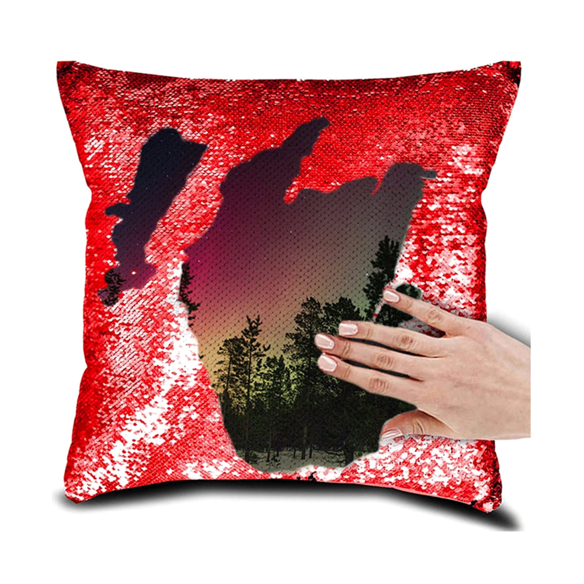 MemoryGlimmer™ – Custom Sequin Pillowcase with Photo or Name (40×40 cm) - enhanced image 1