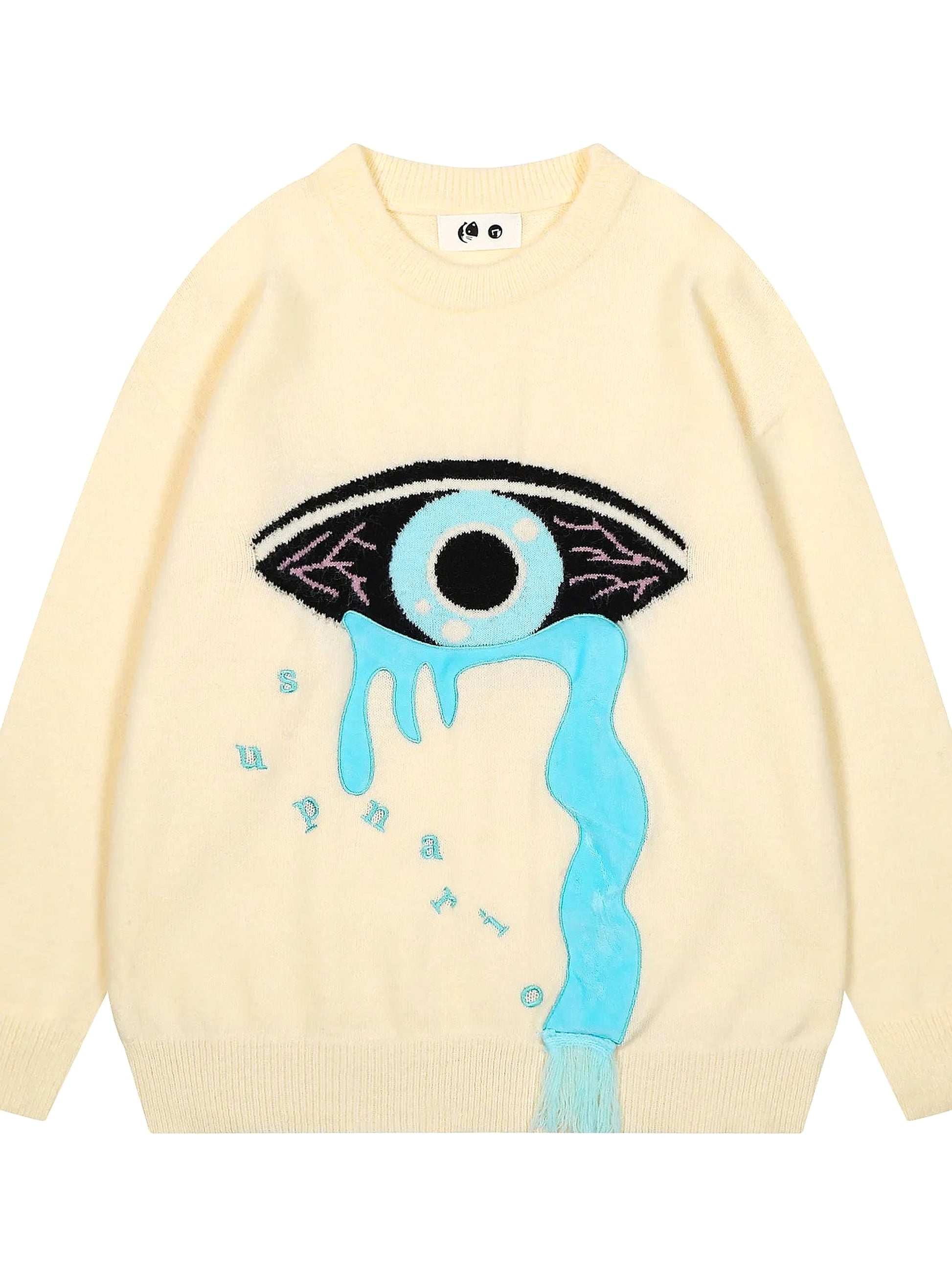 Men's Artistic Eye Graphic Long Sleeve Sweater - enhanced image 1