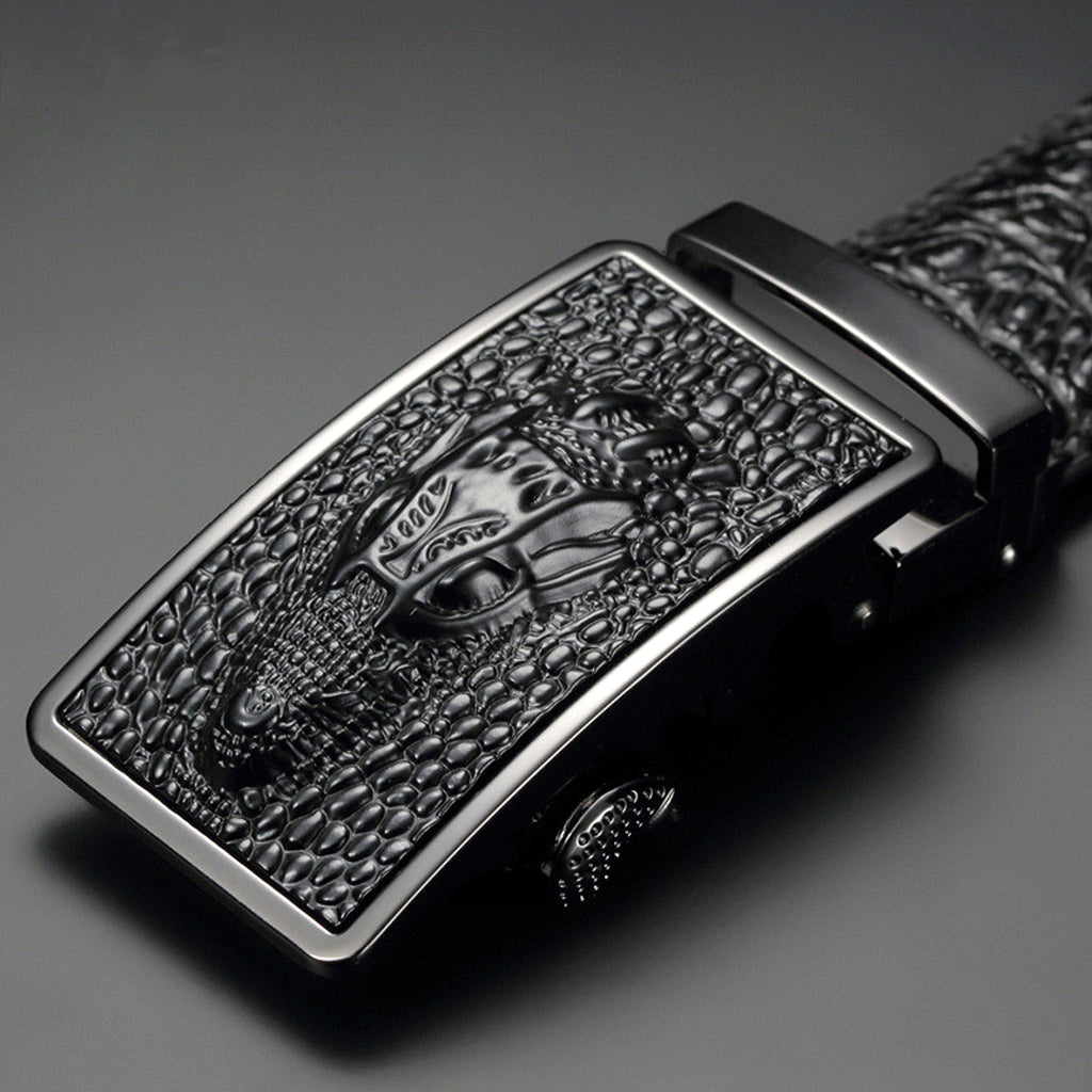 Men's Cowhide Automatic Buckle Waist Belt - enhanced image 1