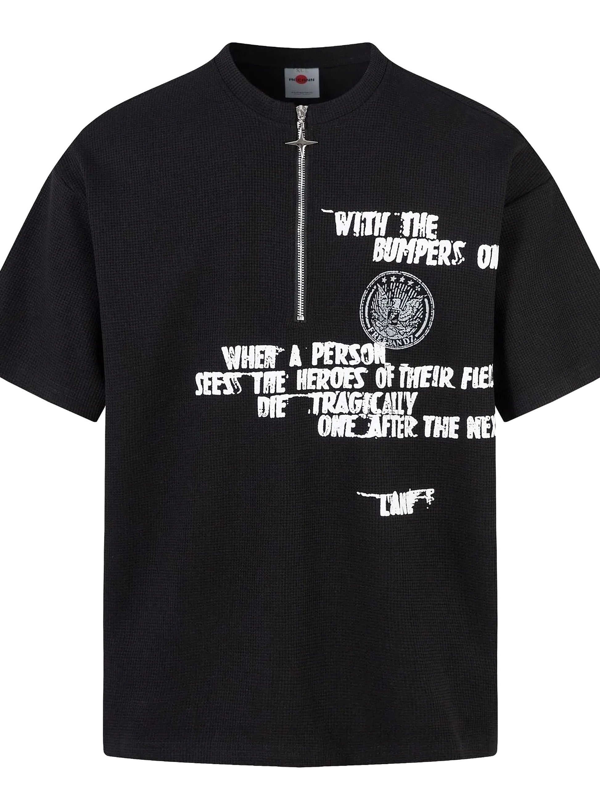 Men's Half Zip Short Sleeve T-Shirt - enhanced image 1
