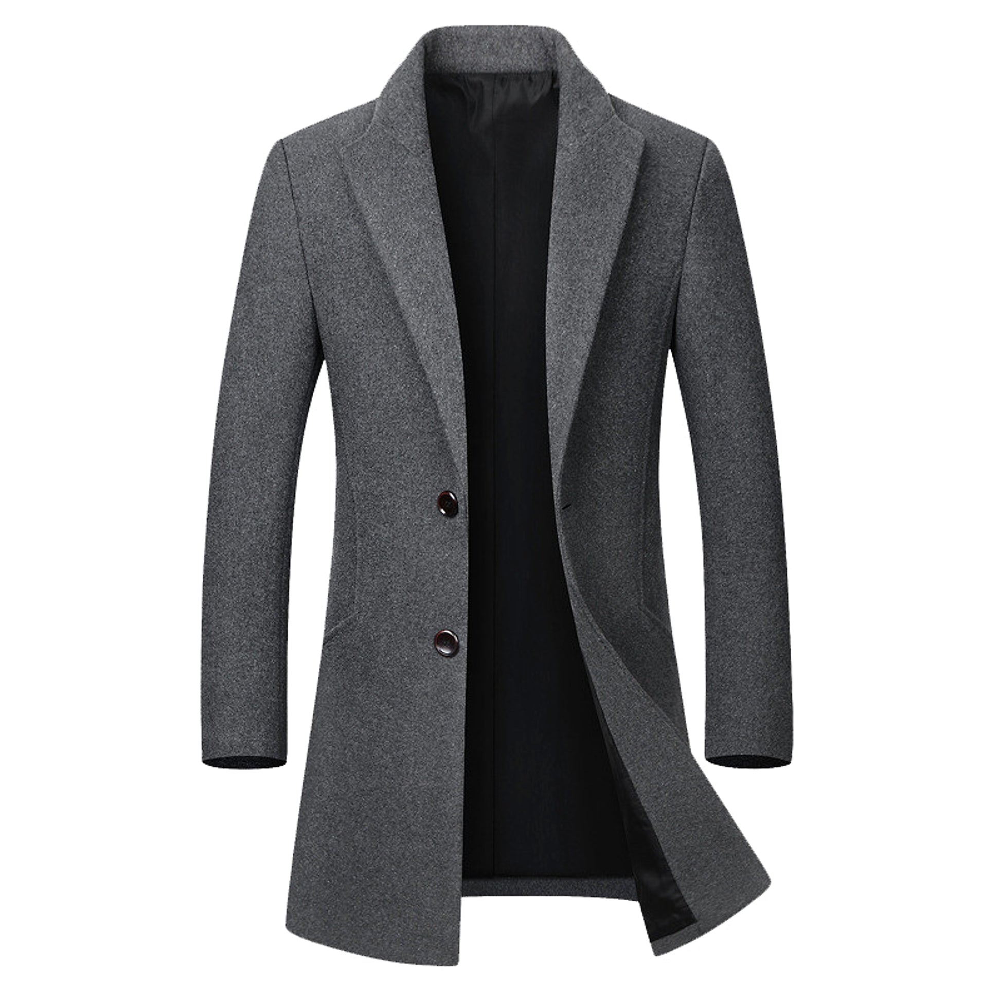 Men's long woolen coat trench coat - enhanced image 1