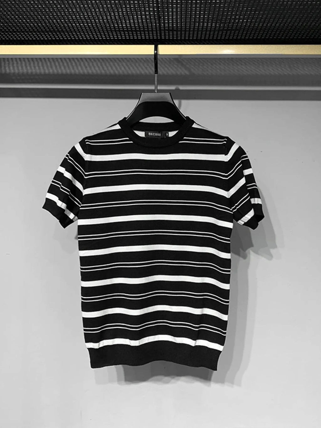 Men's Plus Size Classic Striped Short Sleeve Knit T-Shirt - enhanced image 1