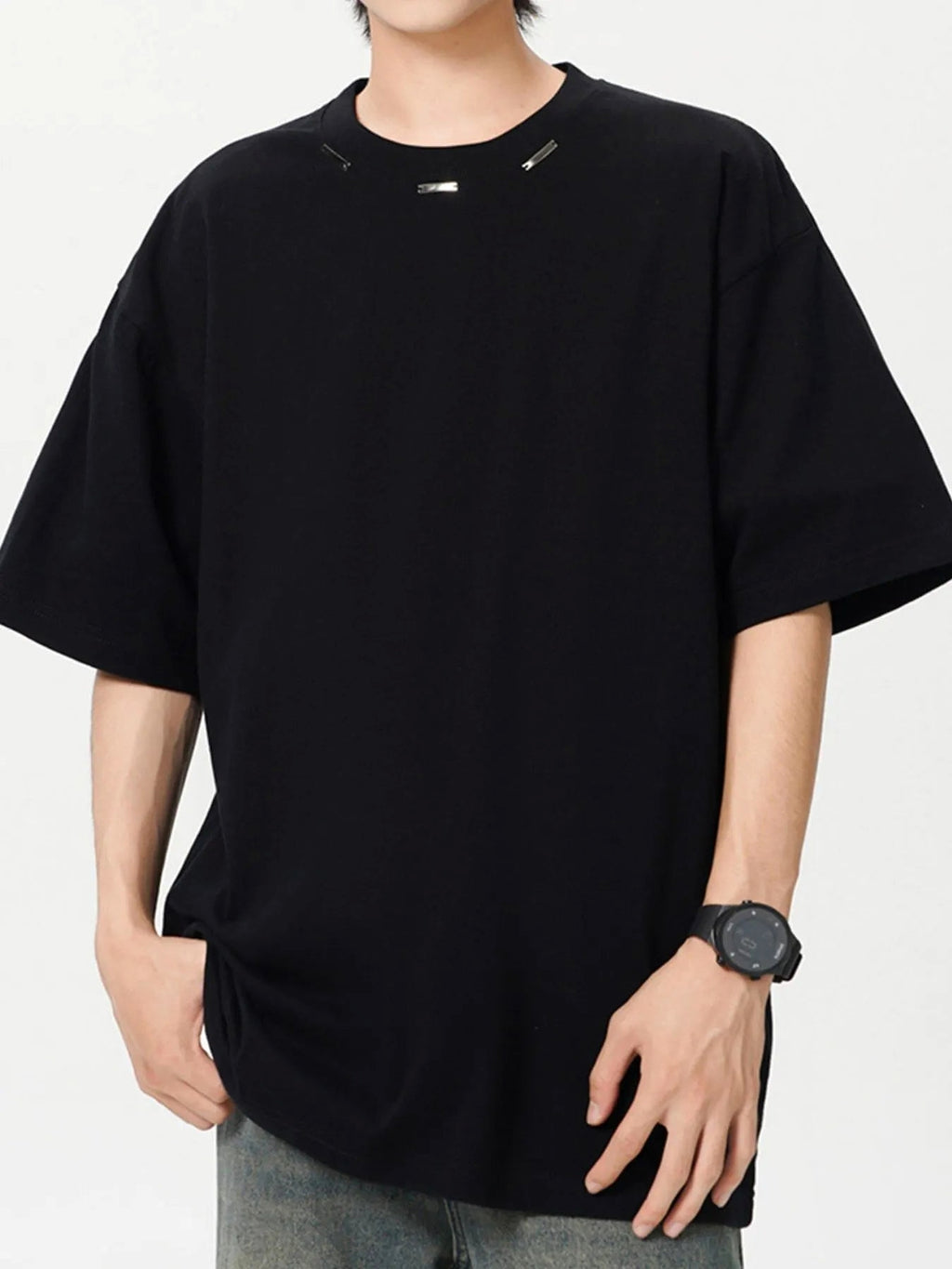 Men's Plus Size Oversized Crew Neck Short Sleeve T-Shirt - enhanced image 1