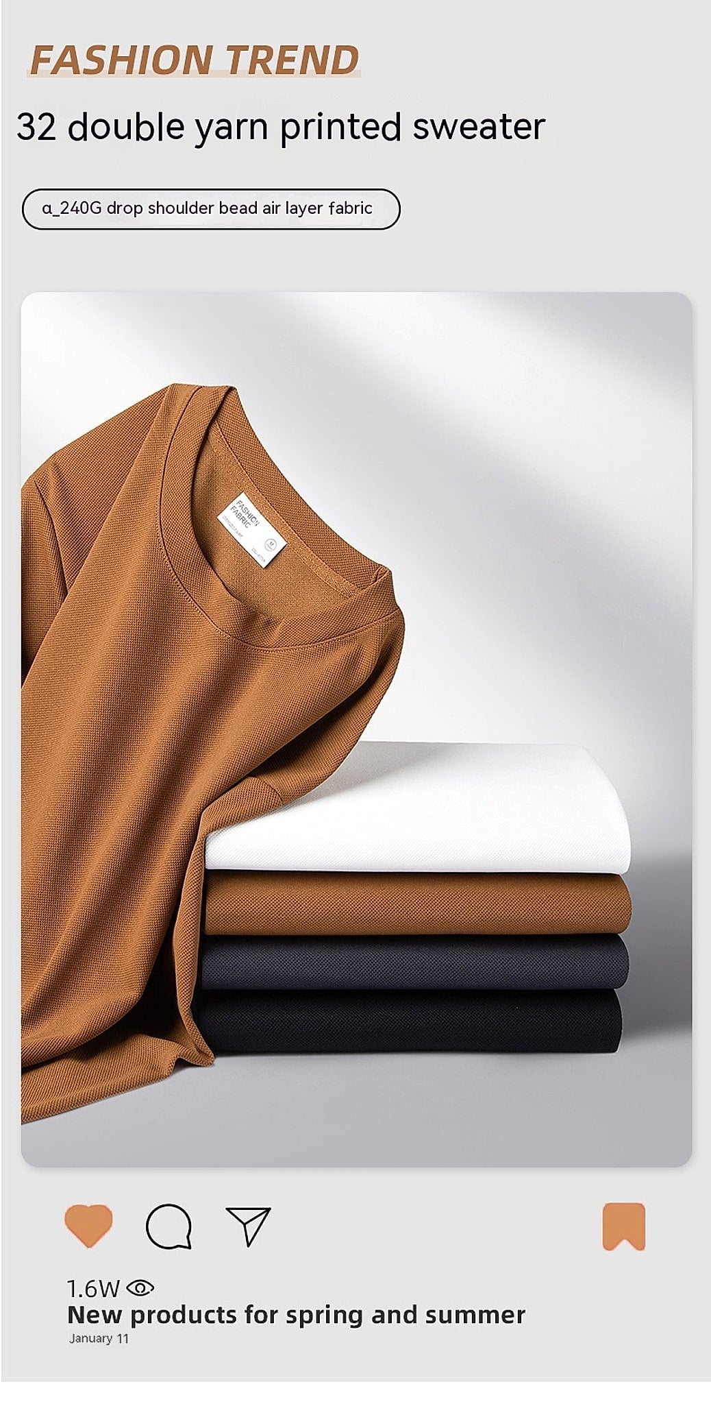 Men's Round Neck Air Layer Sweaters Menswear Youth Fashion Casual All-matching Hoodie - enhanced image 1