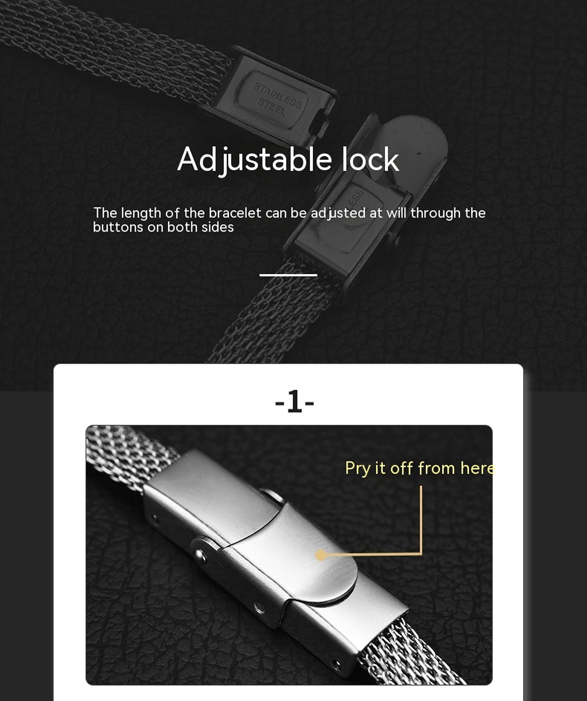 Men's Vintage Stainless Steel Bracelet - enhanced image 1