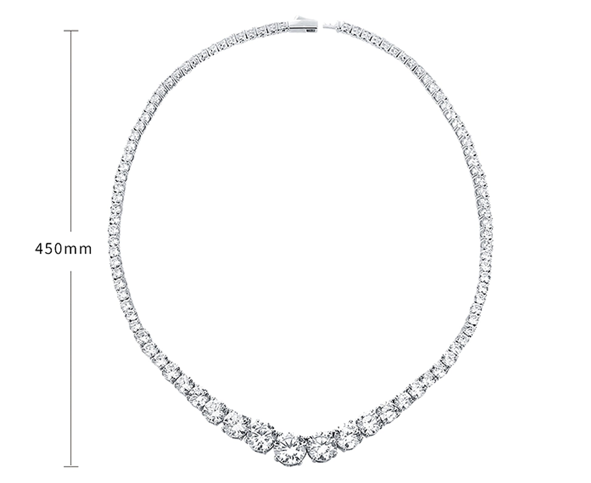 Moissanite 925 Sterling Silver Single Row Full Diamond Necklace For Women - enhanced image 1