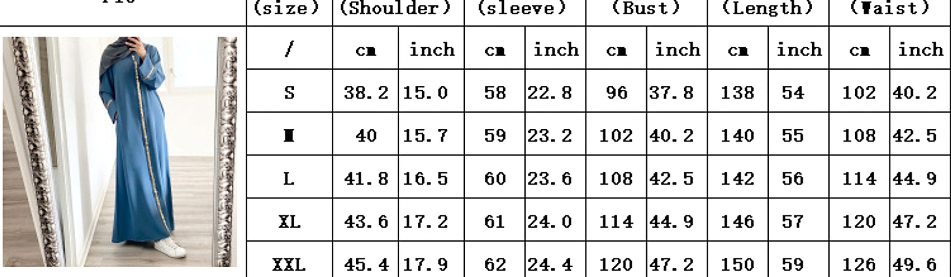 Muslim Women's Wear Robe Stitching Trim Sequins Dress - enhanced image 1