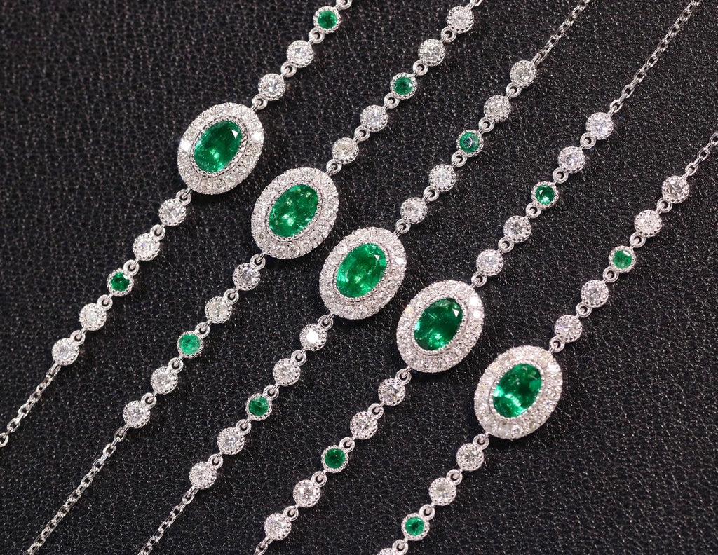 Natural Wood Color Emerald Bracelet - enhanced image 1