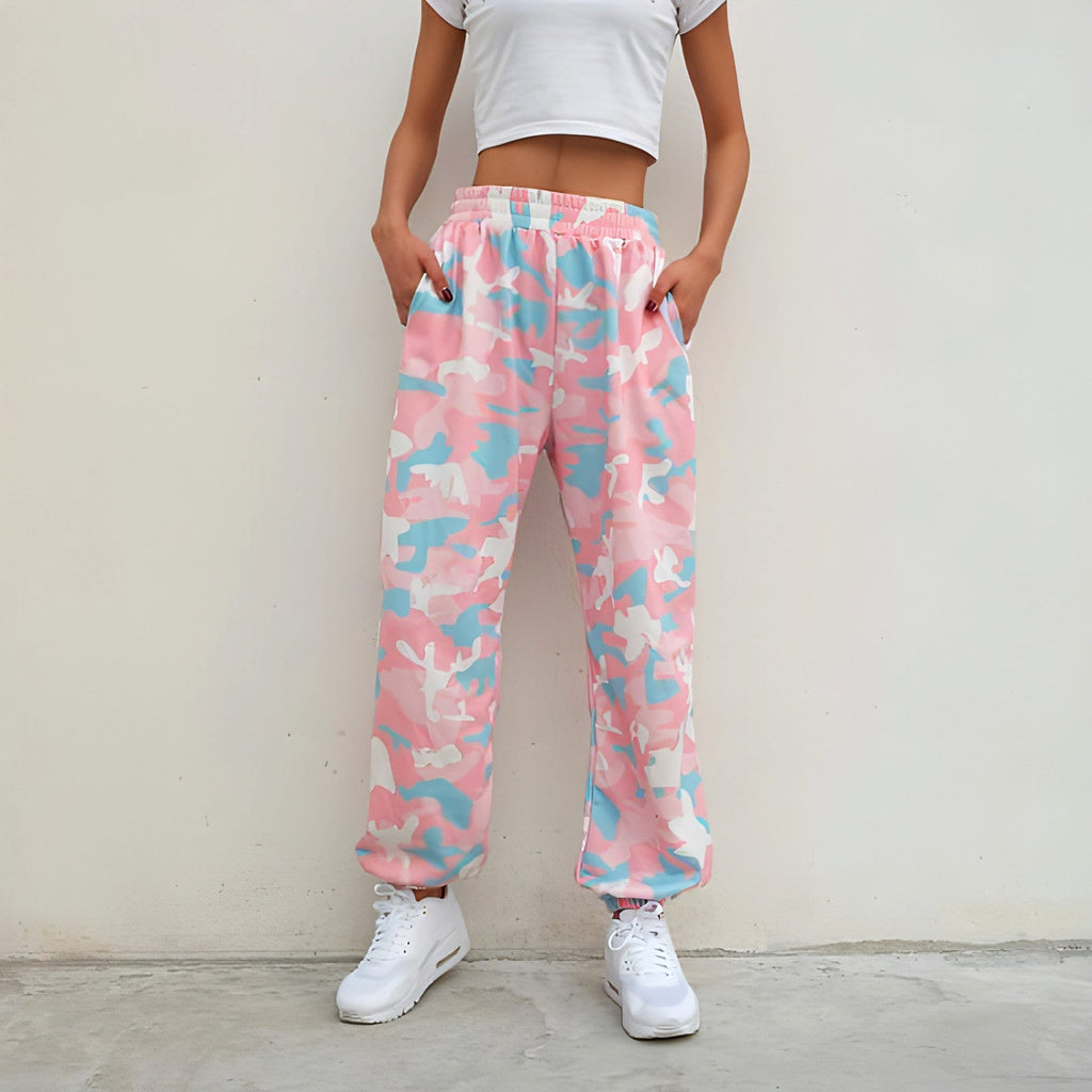 Camouflage Pants Spring High Waist Casual Joggers Elastic Sweatpants Women - enhanced image 1