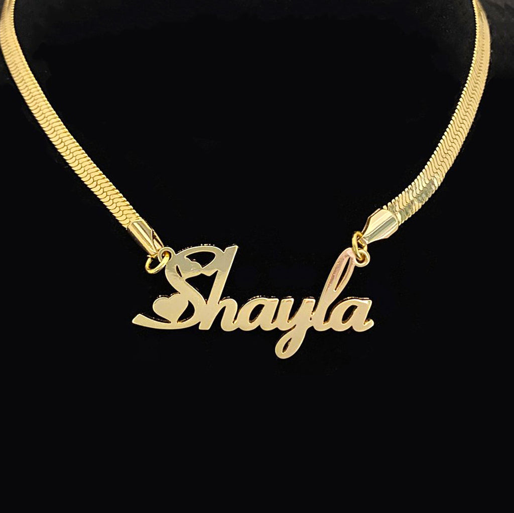 Necklace Stainless Steel Name Snake Chain Necklace - enhanced image 1
