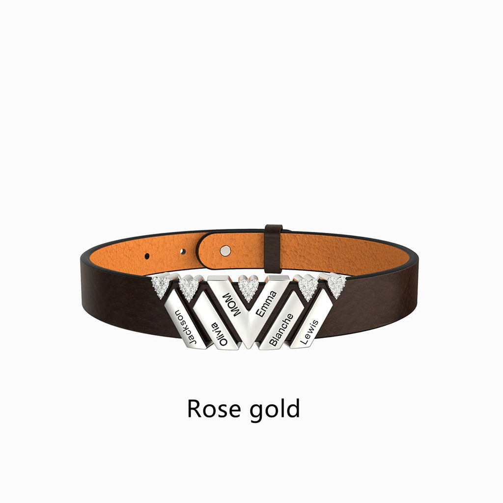 New Leather DIY Lettering Bracelet Drill Buckle - enhanced image 1