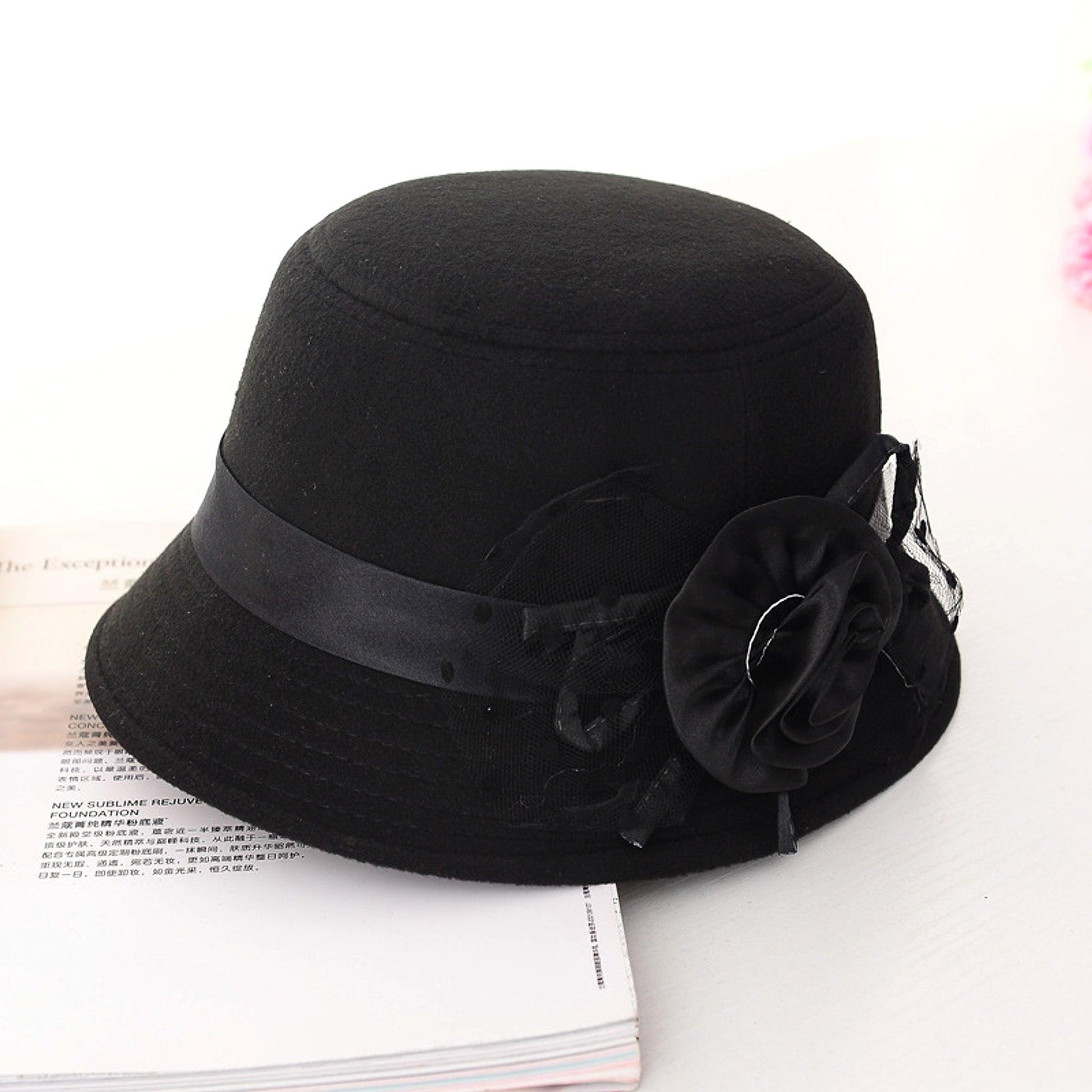 New Style Casual Ladies Big Brim Woolen Hat - enhanced image 1