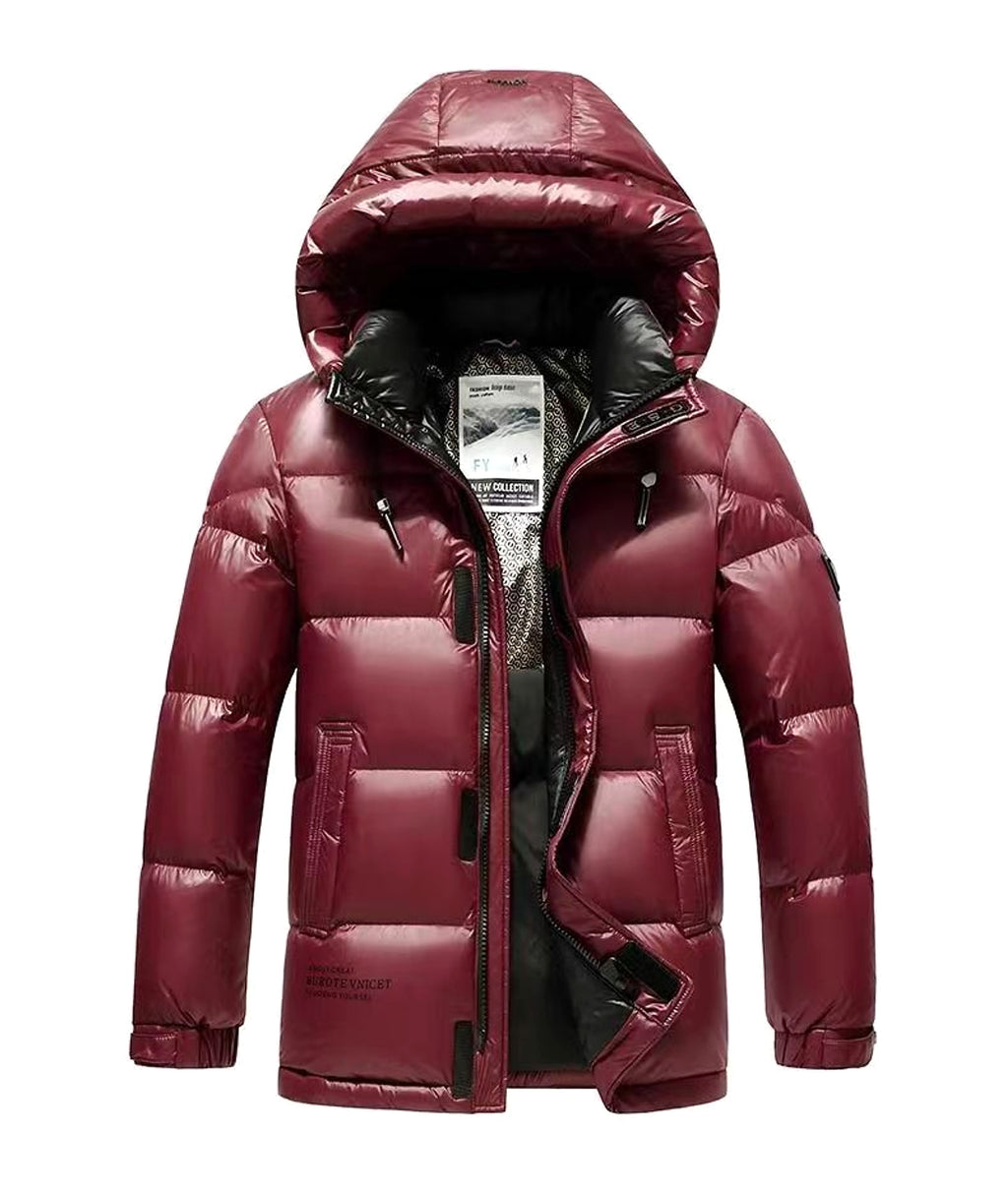New Winter Down Jacket Men's Duck Down Cold-proof Black Gold Graphene Disposable Hooded Jacket - enhanced image 1