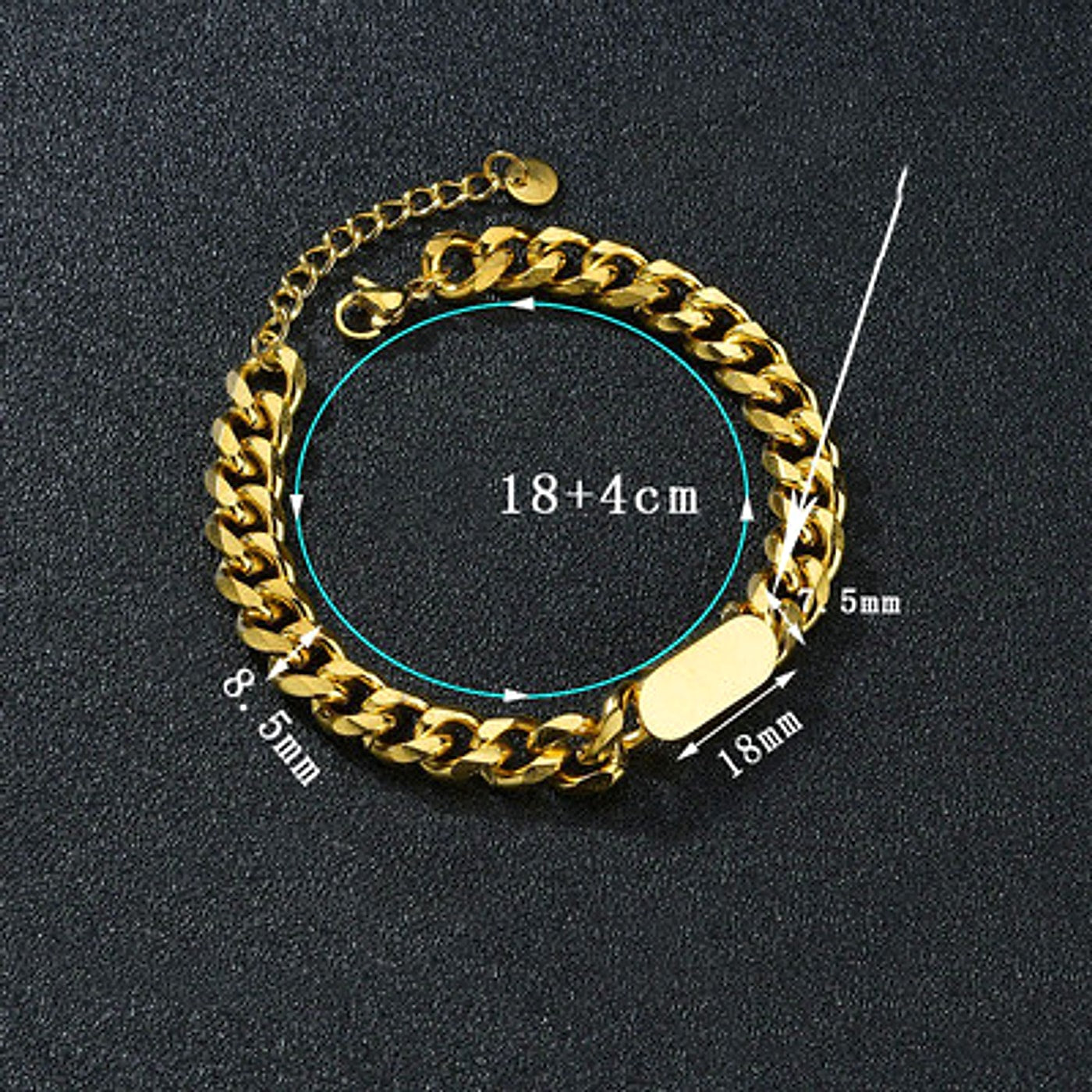 Oval Men's Engraved Bracelet DIY Personality - enhanced image 1
