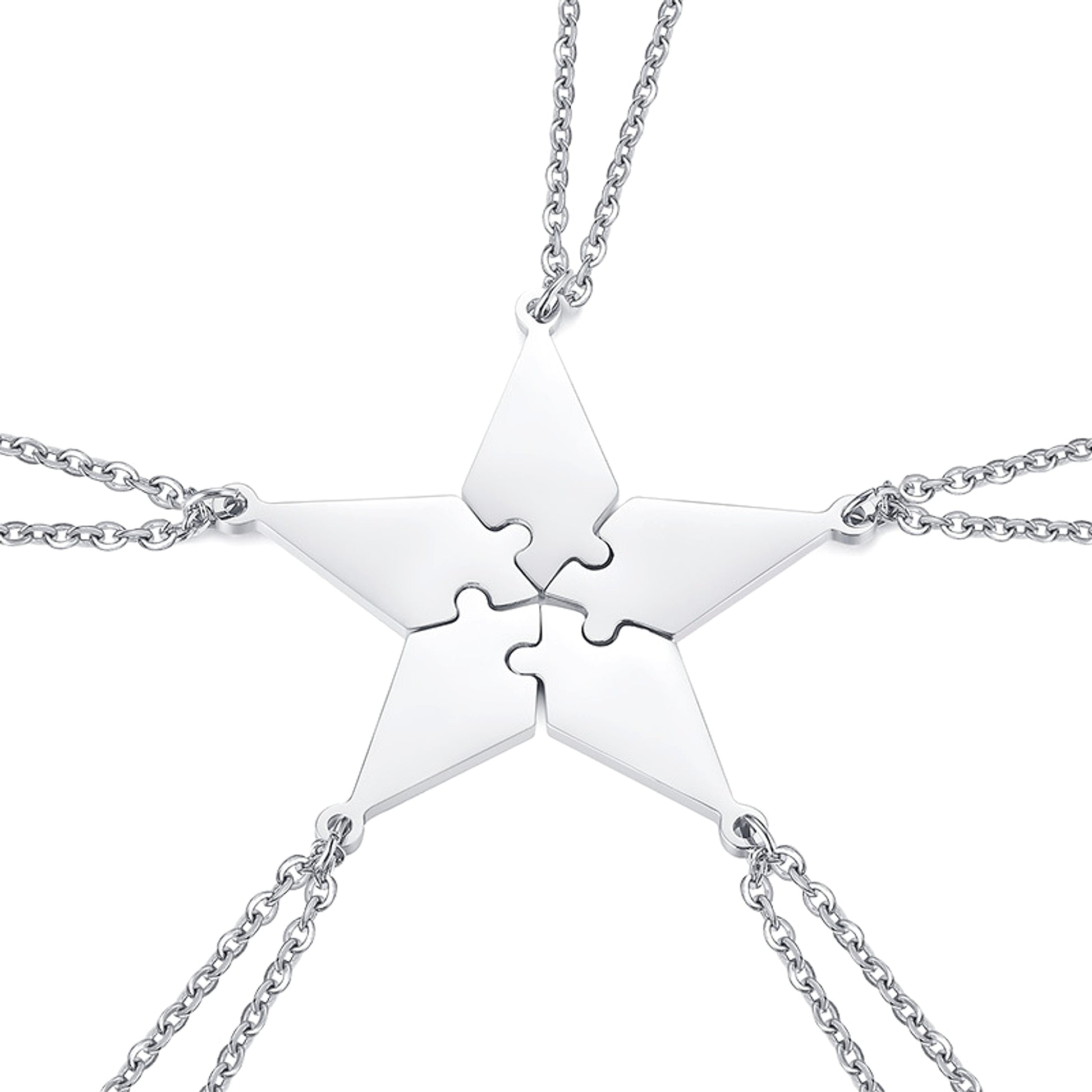 Personalized Pendant Titanium Steel Five-pointed Star Necklace DIY Lettering Present - enhanced image 1