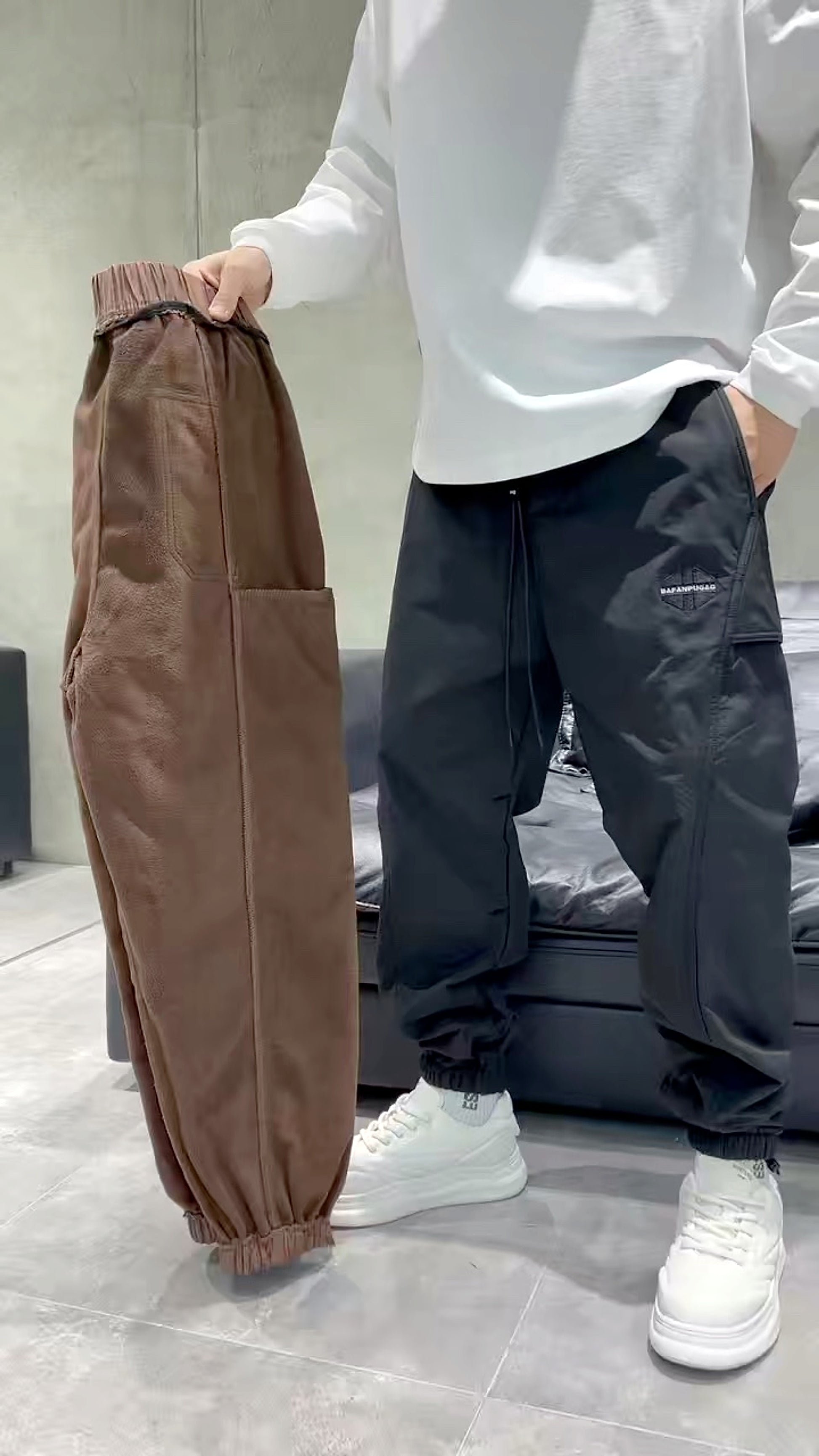 Plush And Thickened Leisure Wear Pants (Jeans) Men - enhanced image 1