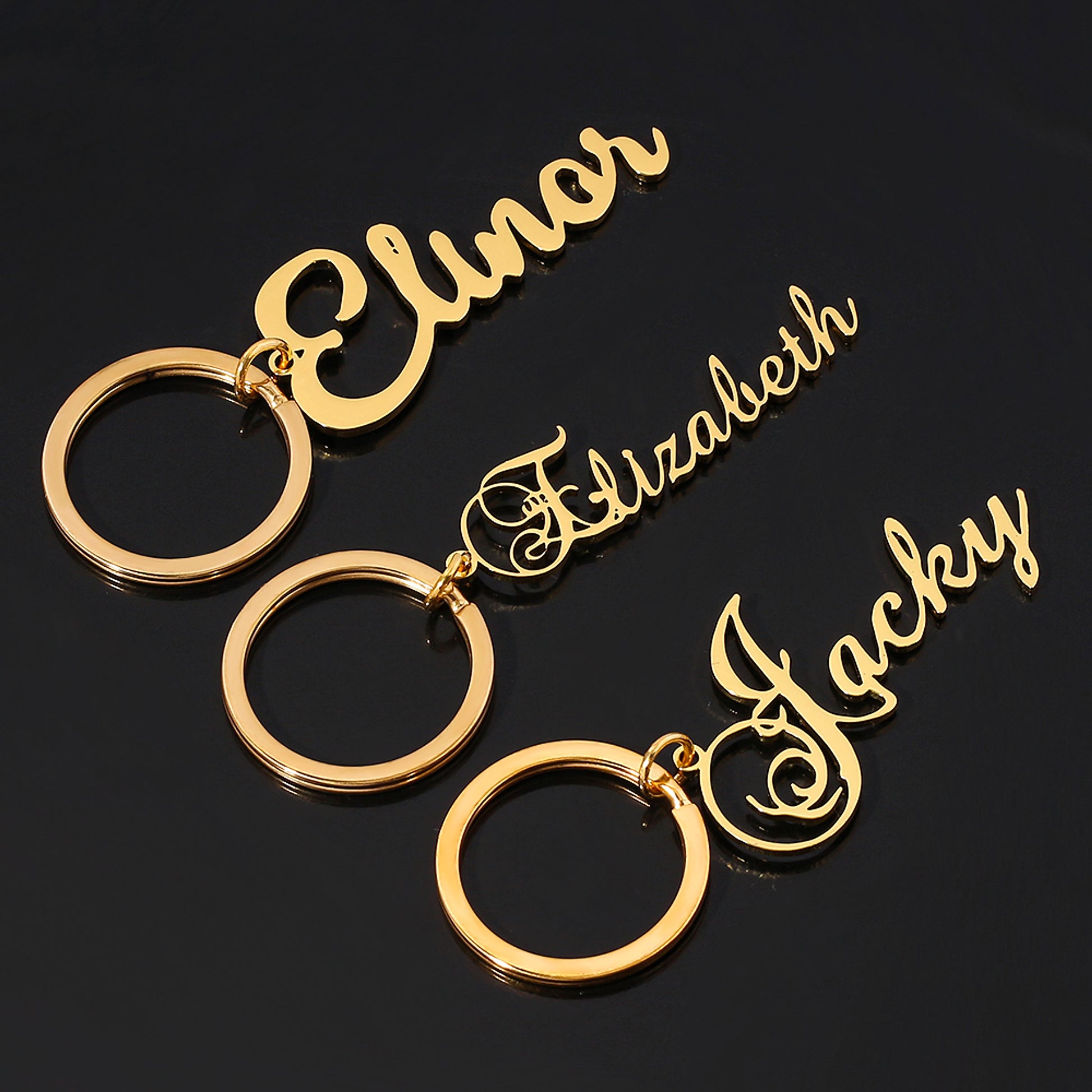 Personalized Stainless Steel Name Keychain – Custom Letter Pendant Gift - enhanced image 1