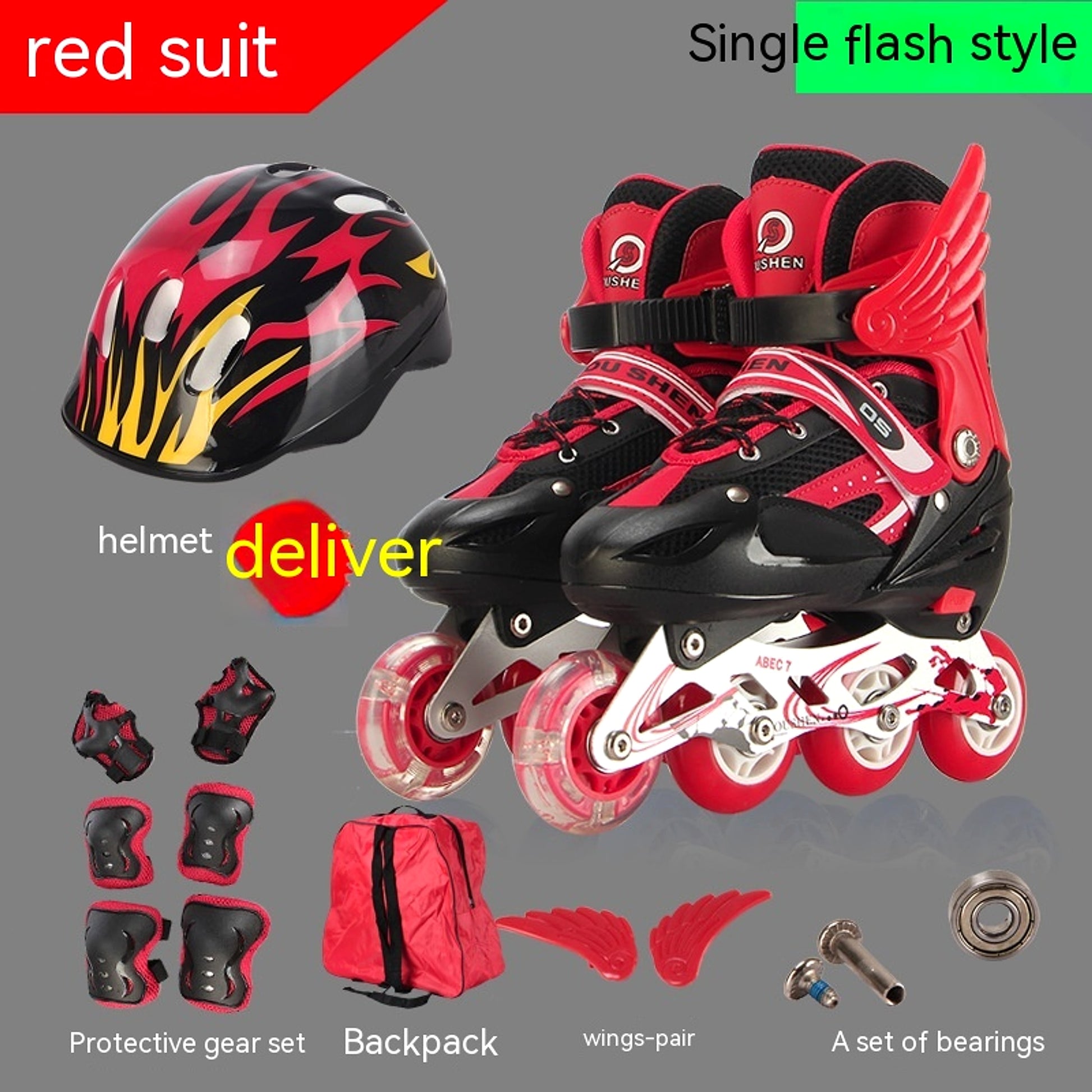 PU Single Adjustable Children The Skating Shoes - enhanced image 1