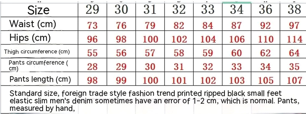 Punk Men's Jeans Hole Embroidery Five-pointed Star - enhanced image 1