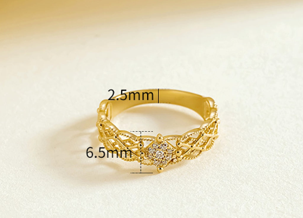 Pure 18K Jinrege Light Luxury Wide Version Fashion Ring – Timeless Elegance - enhanced image 1