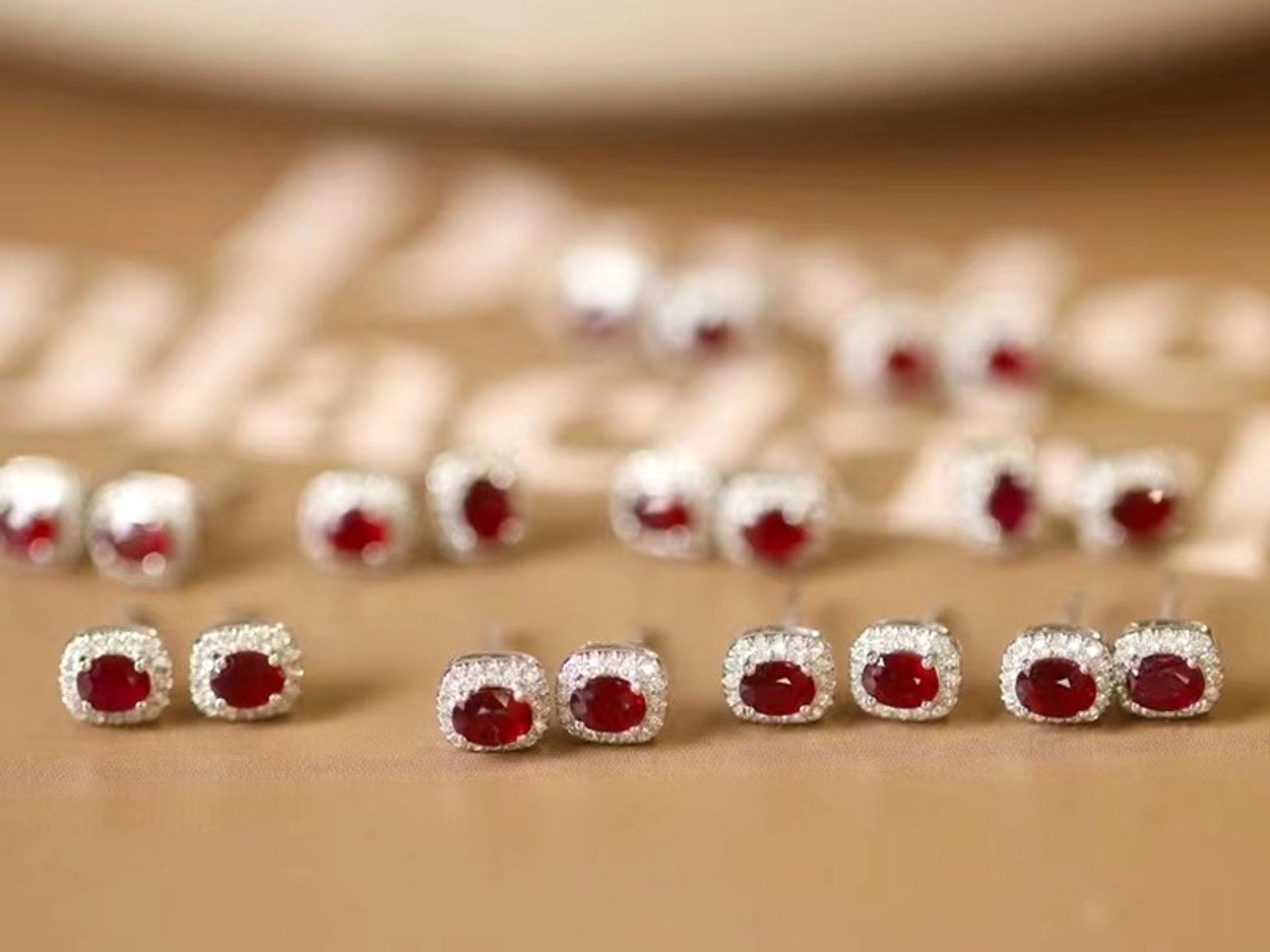 ❤️‍🔥 HF™ – Pigeon Ruby Studs | 18K Royal Edition - enhanced image 1