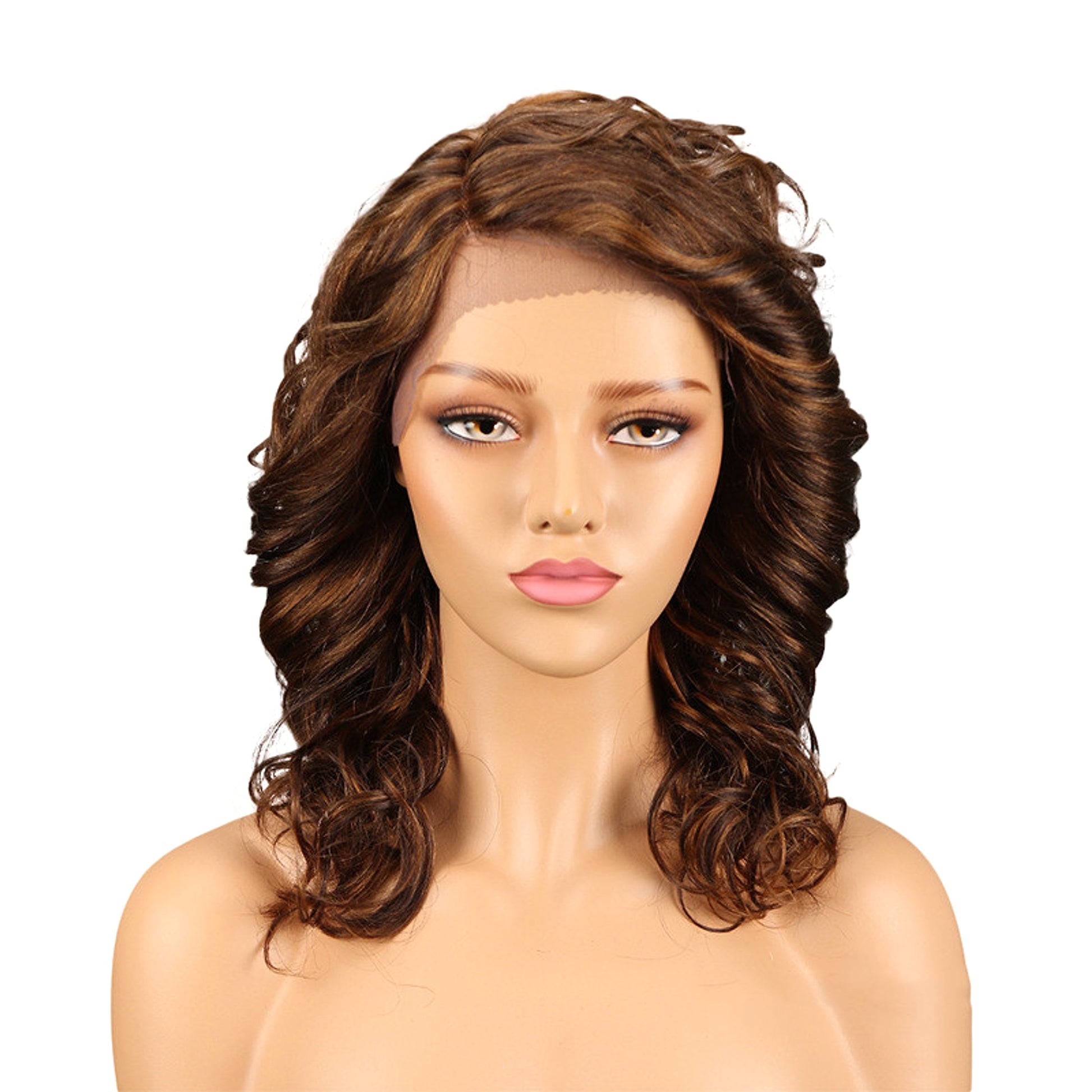 Real Hair Headgear Women Hair Stitch Lace Wig Long Curly Hair - enhanced image 1