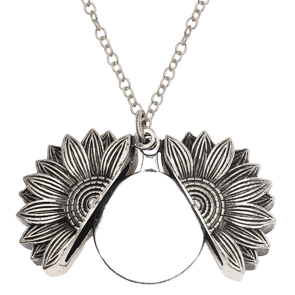 Retro Necklace Cross-border Sunflower Can Double-layer Lettering - enhanced image 1