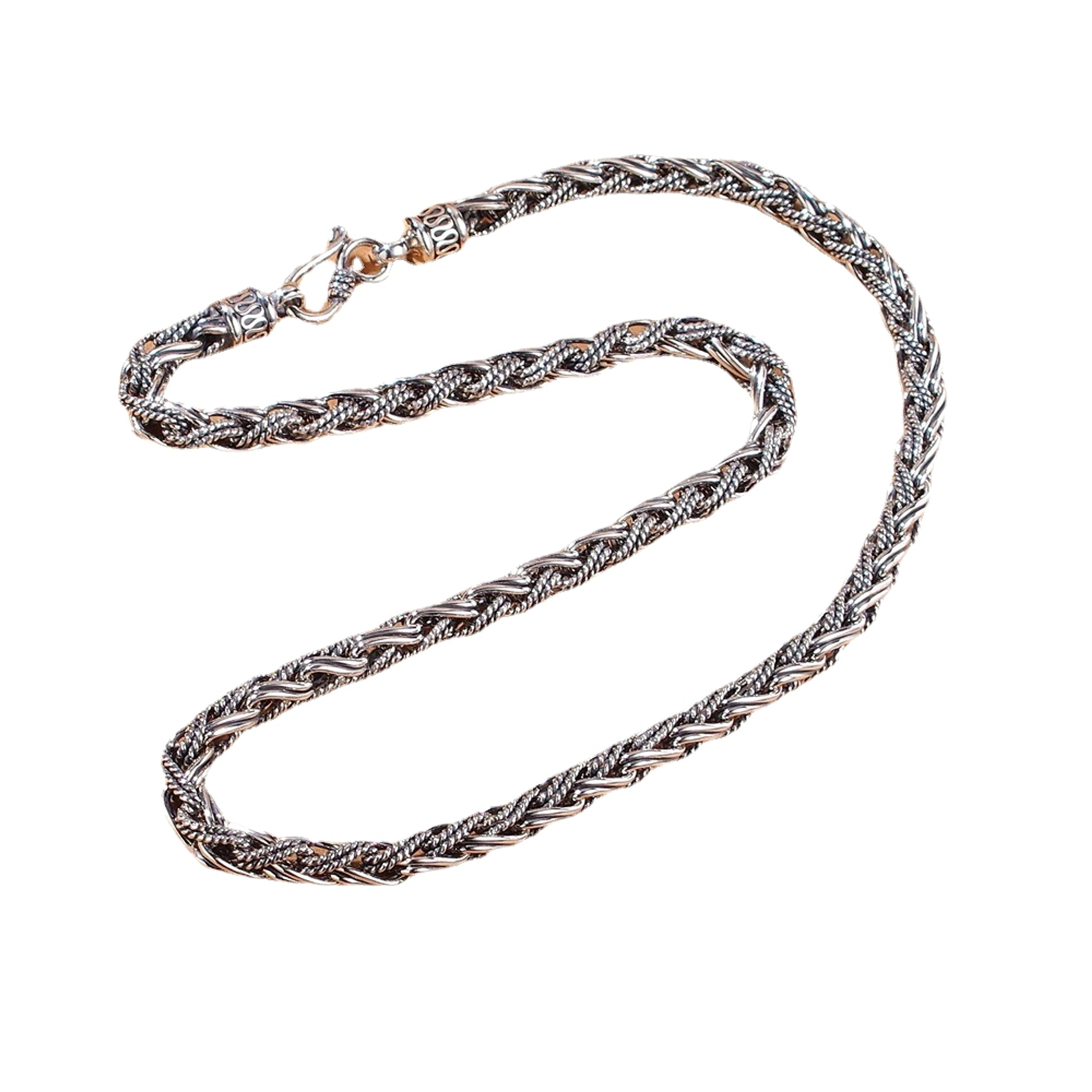 S925 Sterling Silver Handmade Hemp Rope Necklace For Men - enhanced image 1