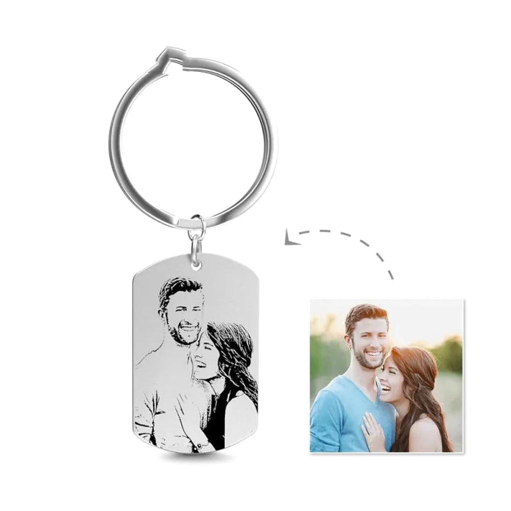 Personalized Photo Keychain – Custom S925 Sterling Silver Picture Pendant - enhanced image 1