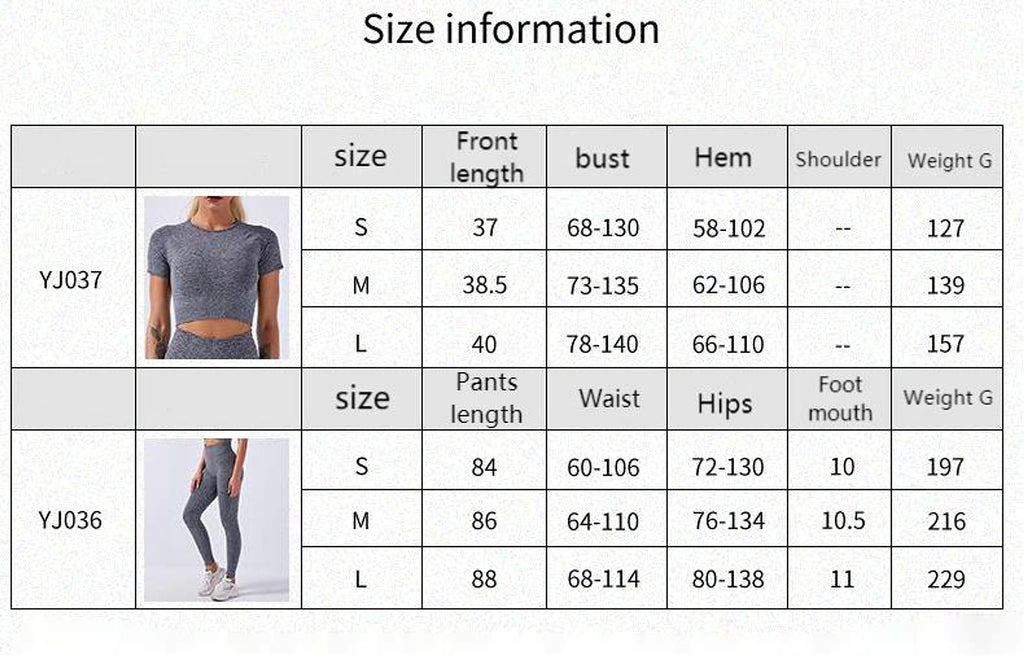 Seamless Yoga Sport Set Fitness Women Running Leggings Short Sleeves Top - enhanced image 1