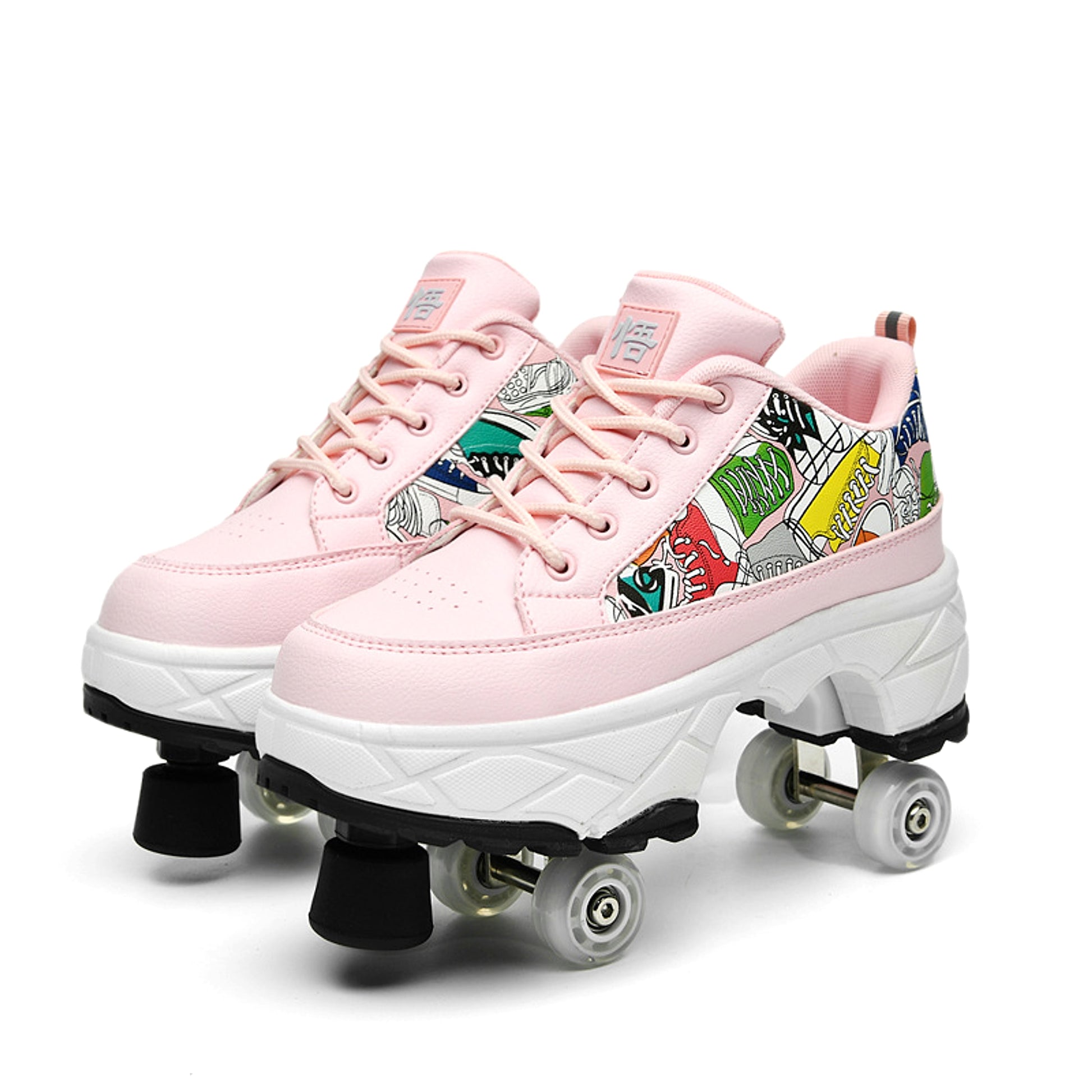 Shoes Transformative Shoes Four-wheel Dual-use Skates Double-row Heelys Roller Skating The Skating Shoes Women - enhanced image 1