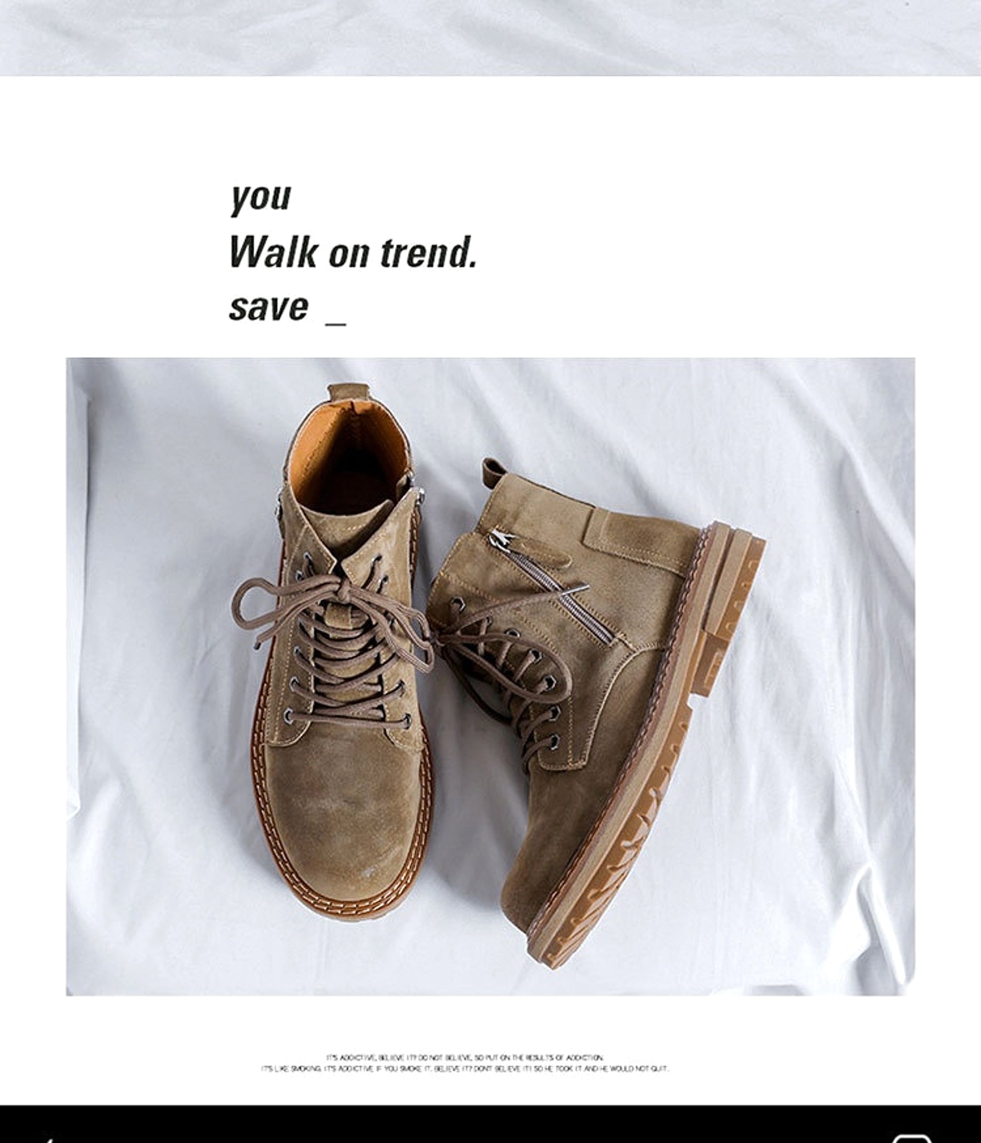 Side Zipper Seven-hole Super Popular Ins High Street Fashionable Handsome Ankle Boots - enhanced image 1