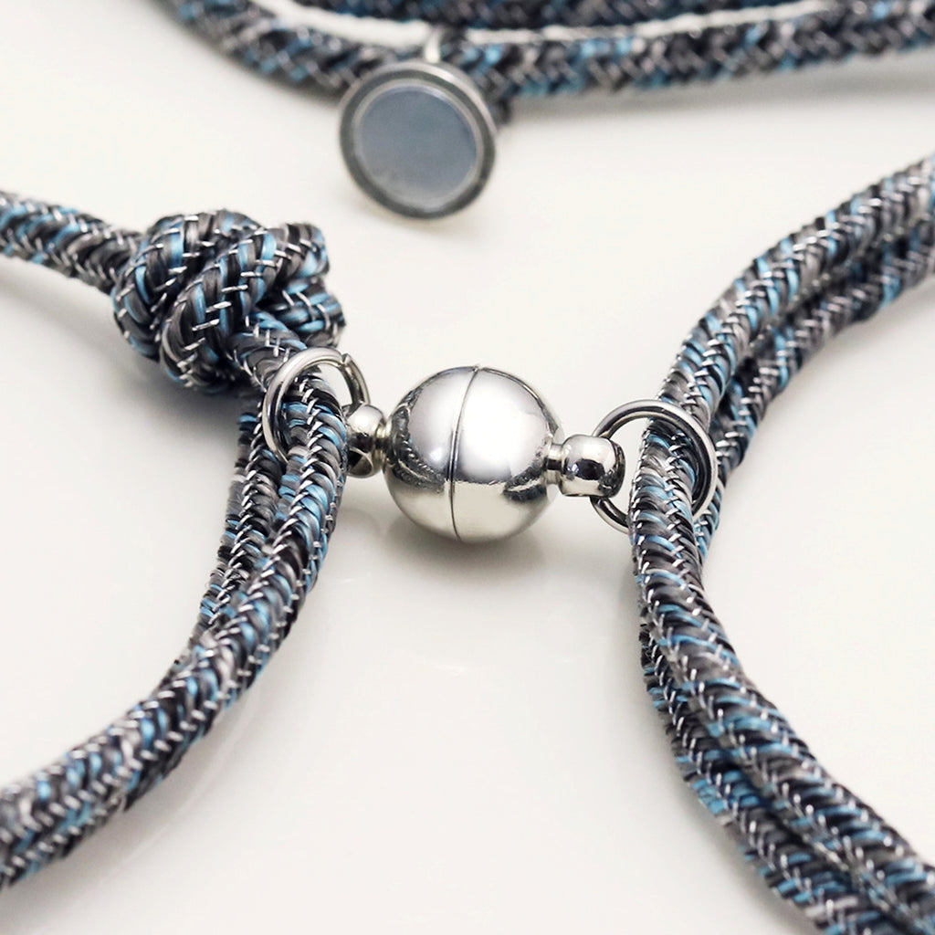 Simple Stainless Steel Magnetic Letter Bracelet – Couple & Friendship Bracelet - enhanced image 1