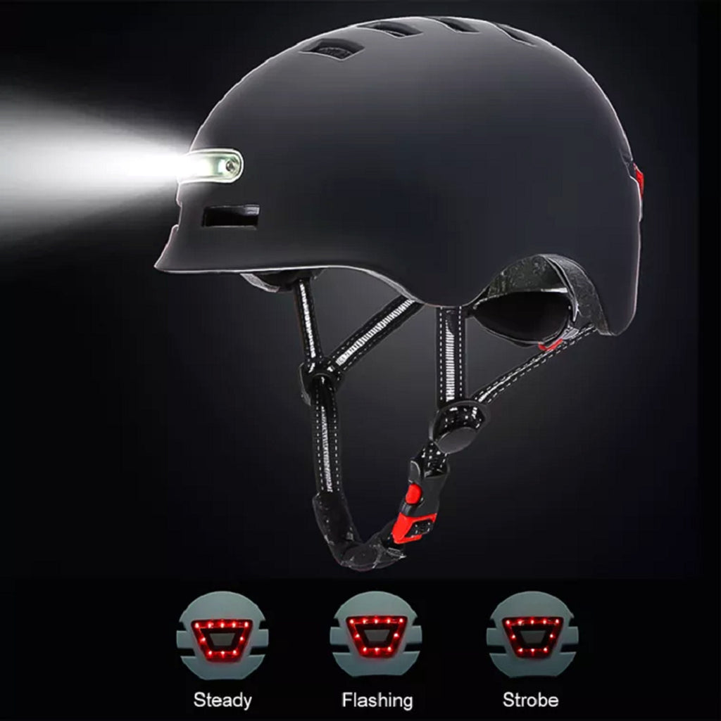 Skateboard Cycling Electric Vehicle Lighting Warning Smart Light Safety Sports Helmet - enhanced image 1