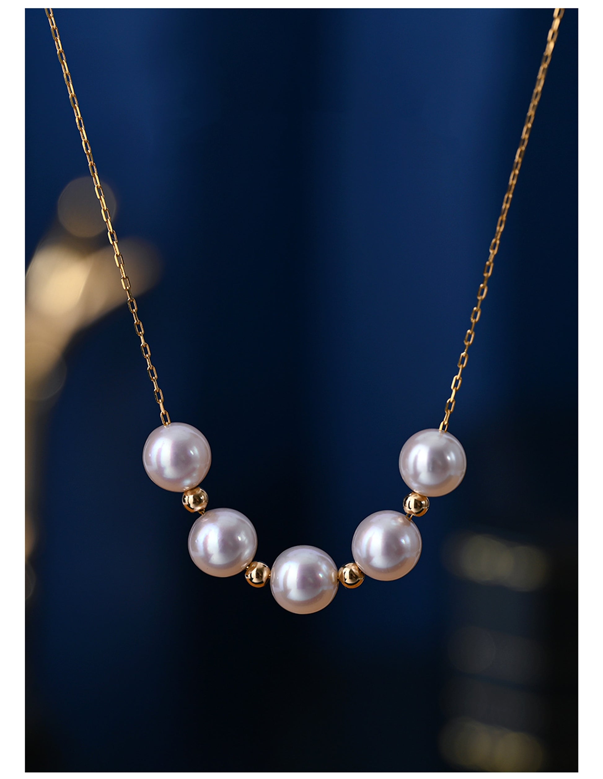 Radiant Pearl 18K Gold Adjustable Necklace - enhanced image 1