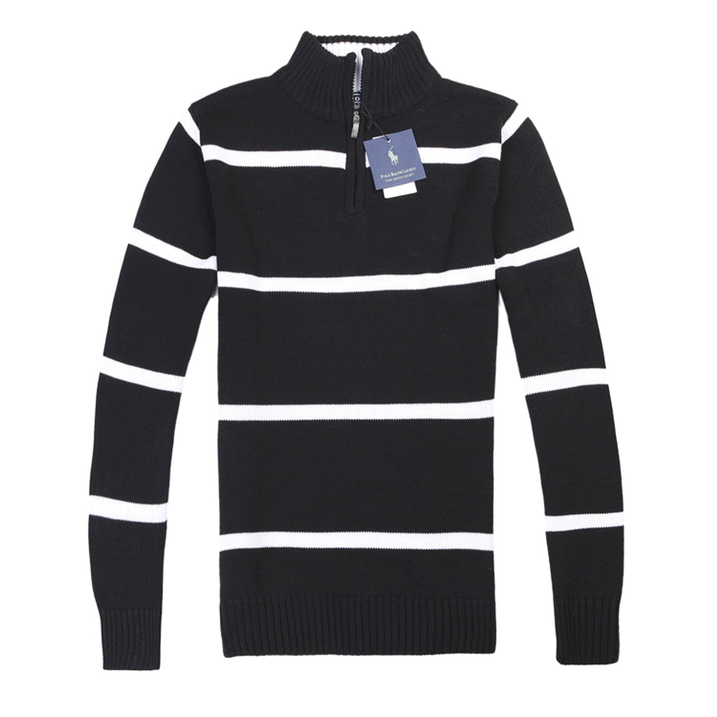 Slim Long-sleeved Casual Knit Sweater Men With Striped Wool - enhanced image 1