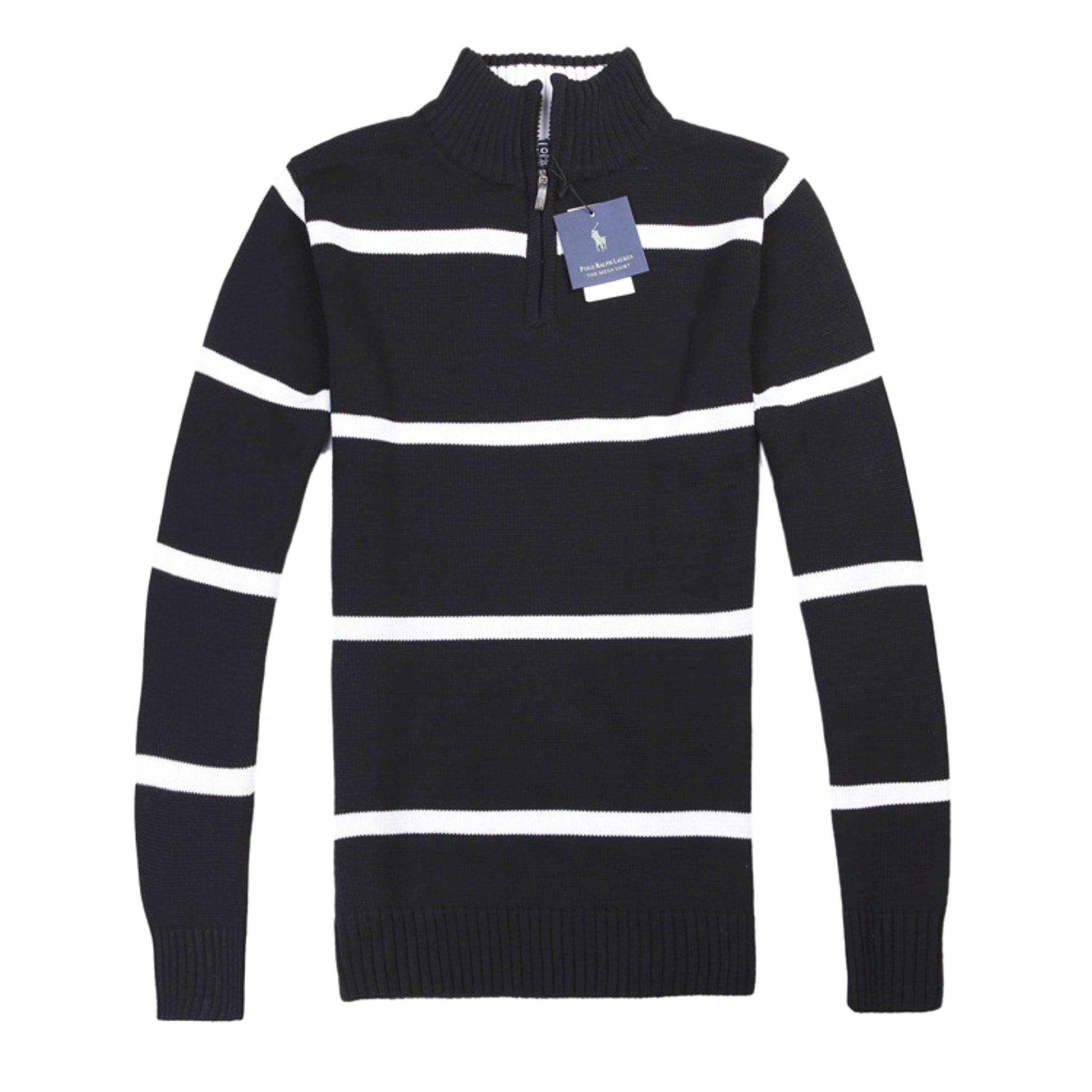 Slim Long-sleeved Casual Knit Sweater Men With Striped Wool - enhanced image 1